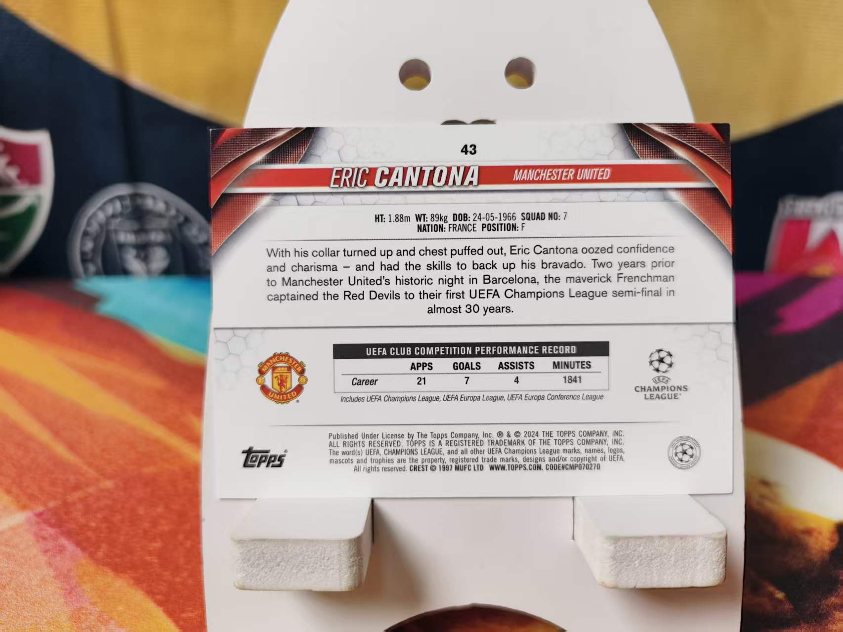 2023-24 Topps UCC Eric Cantona 欧冠 曼联 埃里克 坎通纳 SP 大比例 变化版 Base 卡品如图 收藏必备 NN