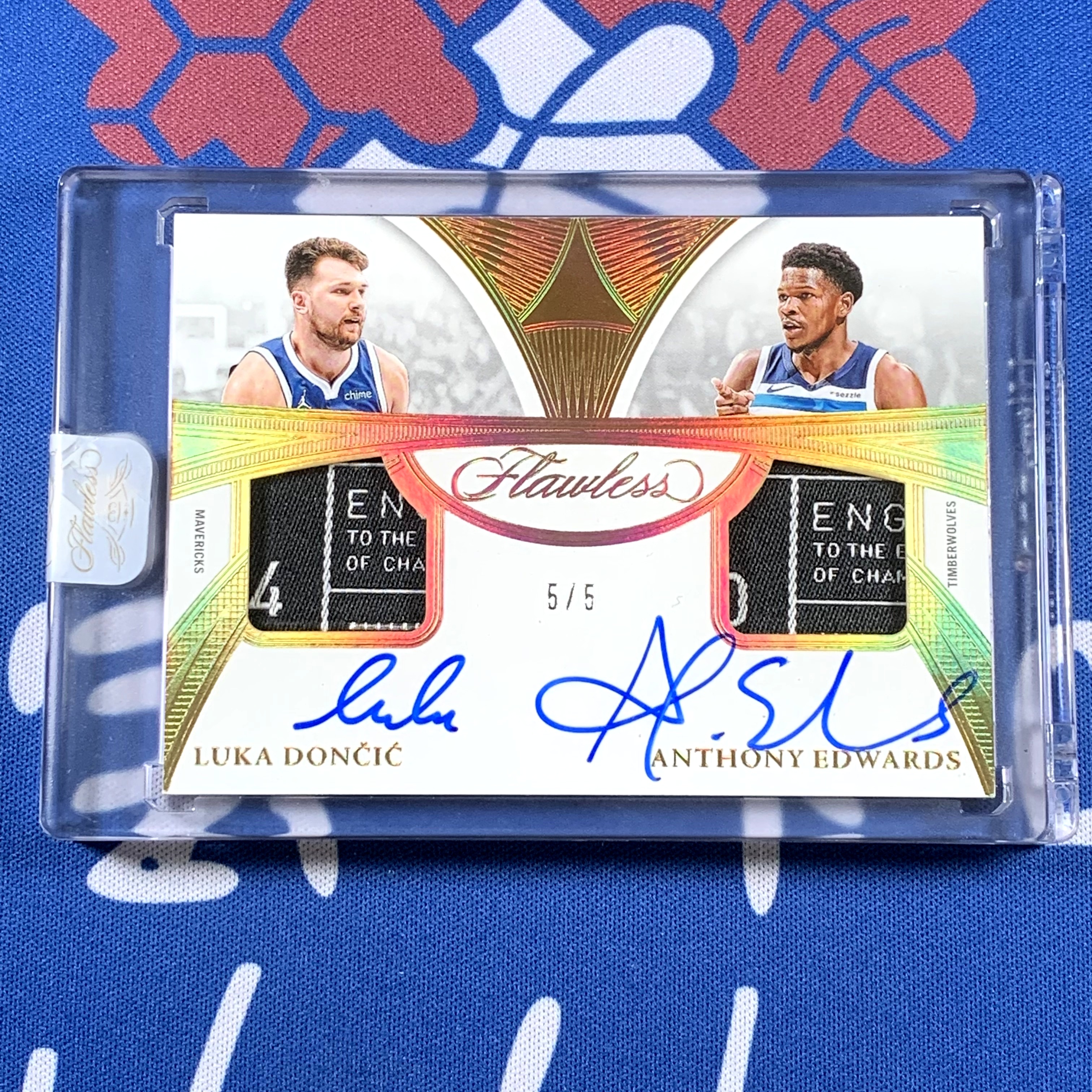 2024-25 Flawless Edwards Luka Doncic 【海宝】末年手提 东契奇 爱德华兹 5/5编 华子双同背 金版 双人双窗Tag暴力PA签字卡 卡签 原封砖 两大门面 顶级收藏
