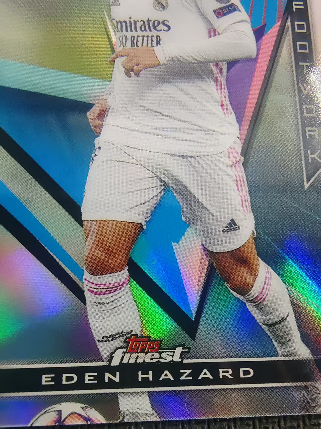 【可合并,不累计】2021 Topps Finest Eden Hazard 阿扎尔 皇马 欧冠 欧冠 银折 特卡 #3 边角瑕疵 坑印