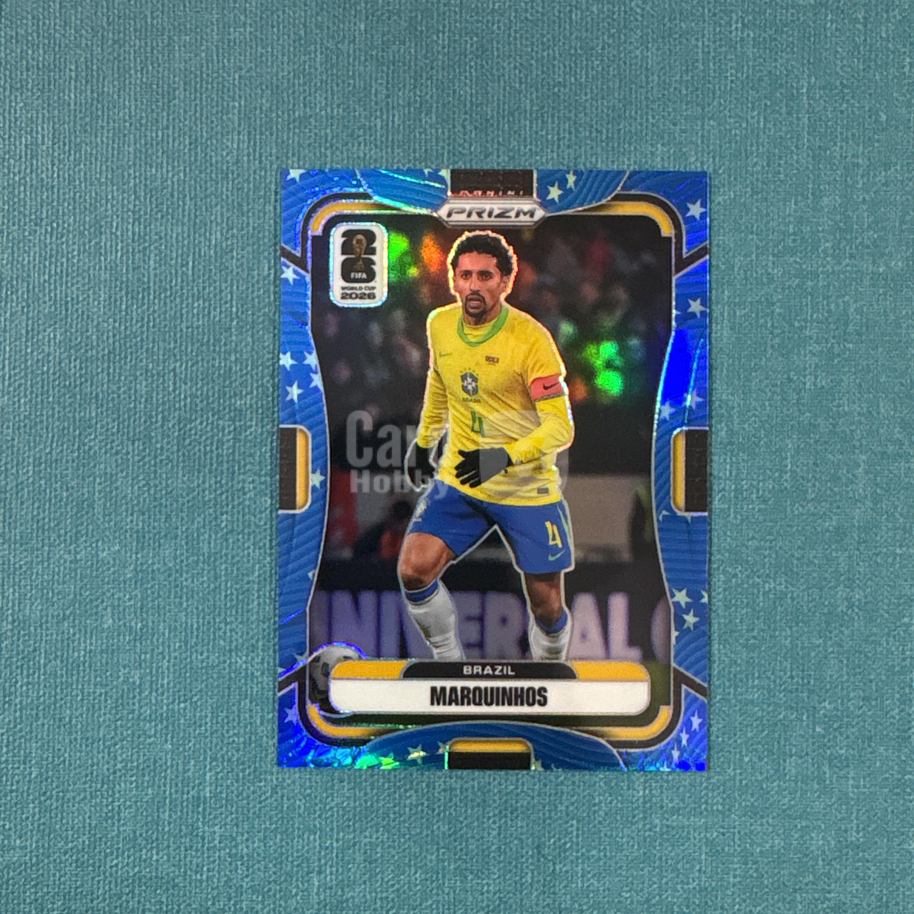 2026 Panini Prizm 世界杯PZ Marquinhos 马尔基尼奥斯 37/94编 星条折 巴西 巴黎圣日耳曼 卡品如图 JGG