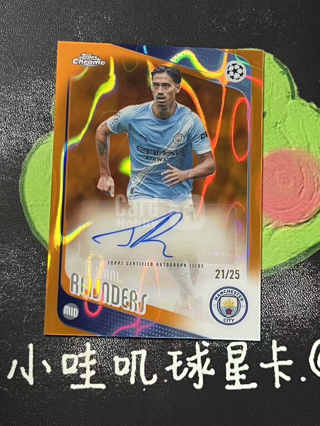 2026 Topps Chrome Tijjani Reijnders 欧冠 曼城 赖因德斯 25编 签字 橙熔岩折 微瑕如图【ZYP代拍】羽羽