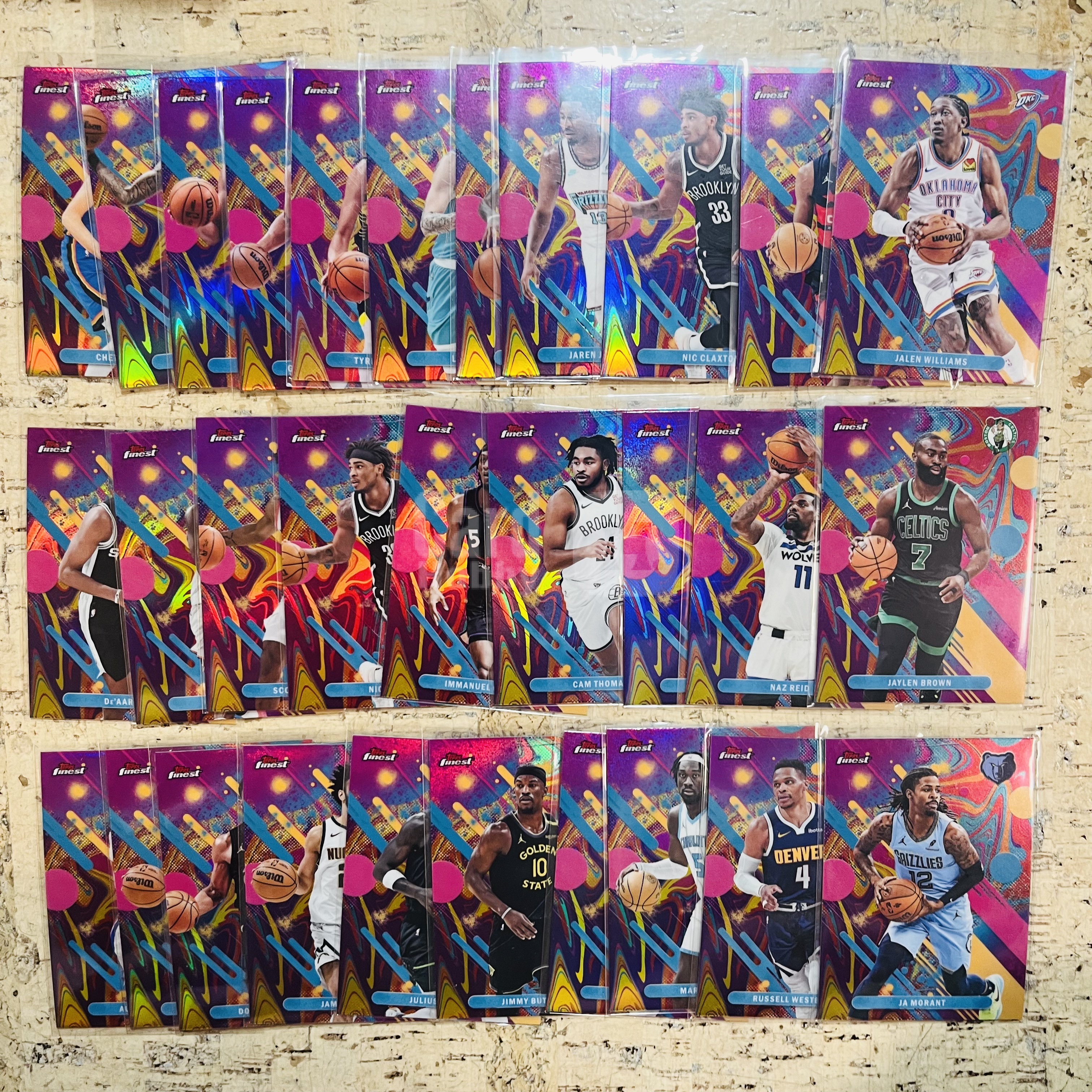 2025-26 Topps Finest Tyrese Maxey 现役 一级 油污折 涂鸦折 30张打包 马克西 杰伦 布朗 带队 此标有膜无夹【小卡迷拍卖 可累积半年】