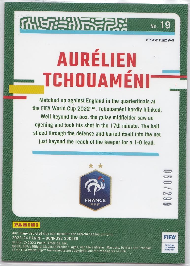 2023-24 Panini Donruss Aurelien Tchouameni #19 杜蕾斯 O版 法国 皇马 红折 楚阿梅尼 带编299/60