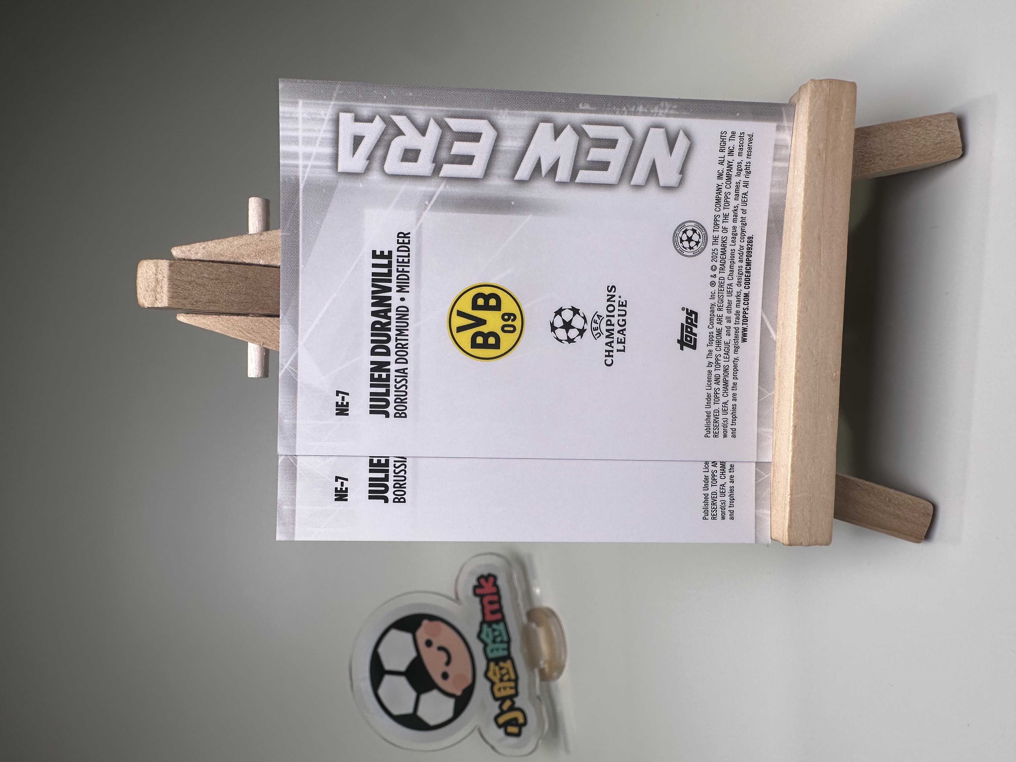 2024-25 Topps Chrome Julien Duranville 欧冠日版TC 杜兰维尔 多特蒙德 比利时 Mojo折 两张打包 LOT NewEra 新生代特卡 收藏必备 微瑕卡品如图