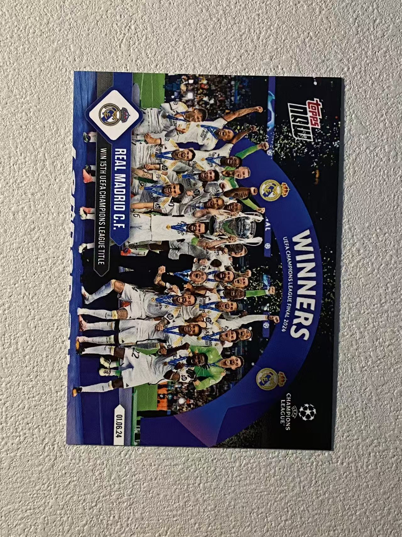 2022 Topps now Real Madrid 欧冠now 时刻 皇马 欧洲超级杯 冠军时刻 全队合影 收藏必备