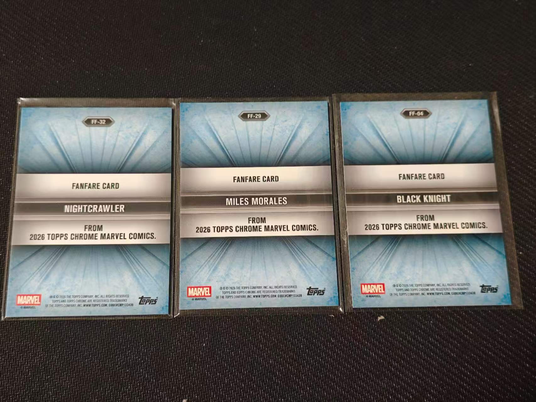 2026 Topps Chrome 漫威宇宙 Fanfare 【有品代卖】漫威 MARVEL 夜行侠 蜘蛛侠迈尔斯・莫拉莱斯 黑骑士 喝彩特卡 银折 SP 值得收藏 卡品如图/sushi
