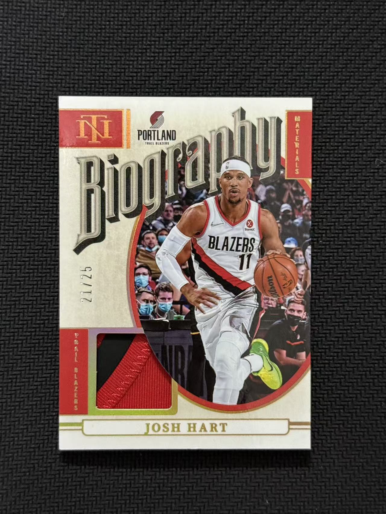 2024-25 Panini National Treasures Josh Hart 开拓者 约什 哈特 国宝 21/25编 小窗物料 球衣切割 暴力切割 双色 亲穿 GU 卡品如图 老公DR