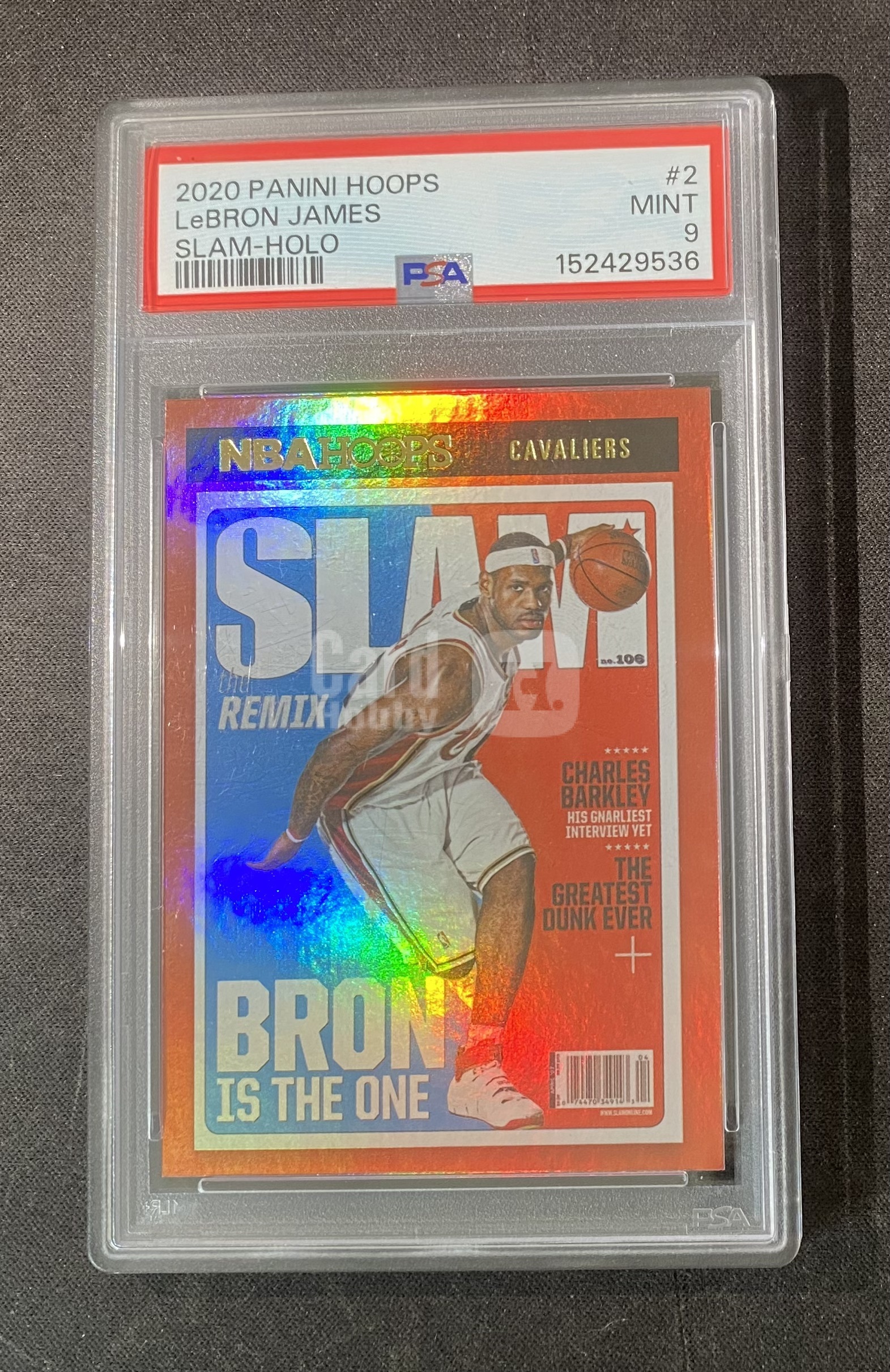 2020-21 Panini NBA Hoops LeBron James 【来拆波卡】骑士 勒布朗 詹姆斯 SLAM 杂志特卡 银折 PSA9分 cool