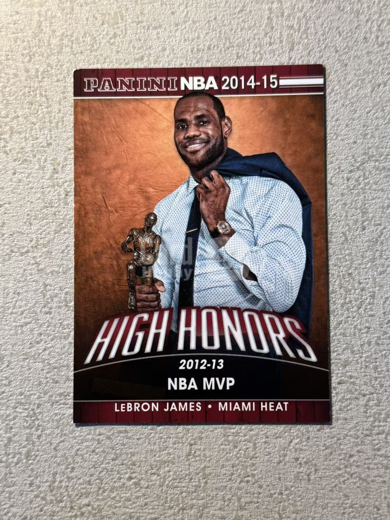 2014-15 Panini Hoops LeBron James 热火 勒布朗 詹姆斯 大比例 捧杯 特卡 经典选图 收藏必备