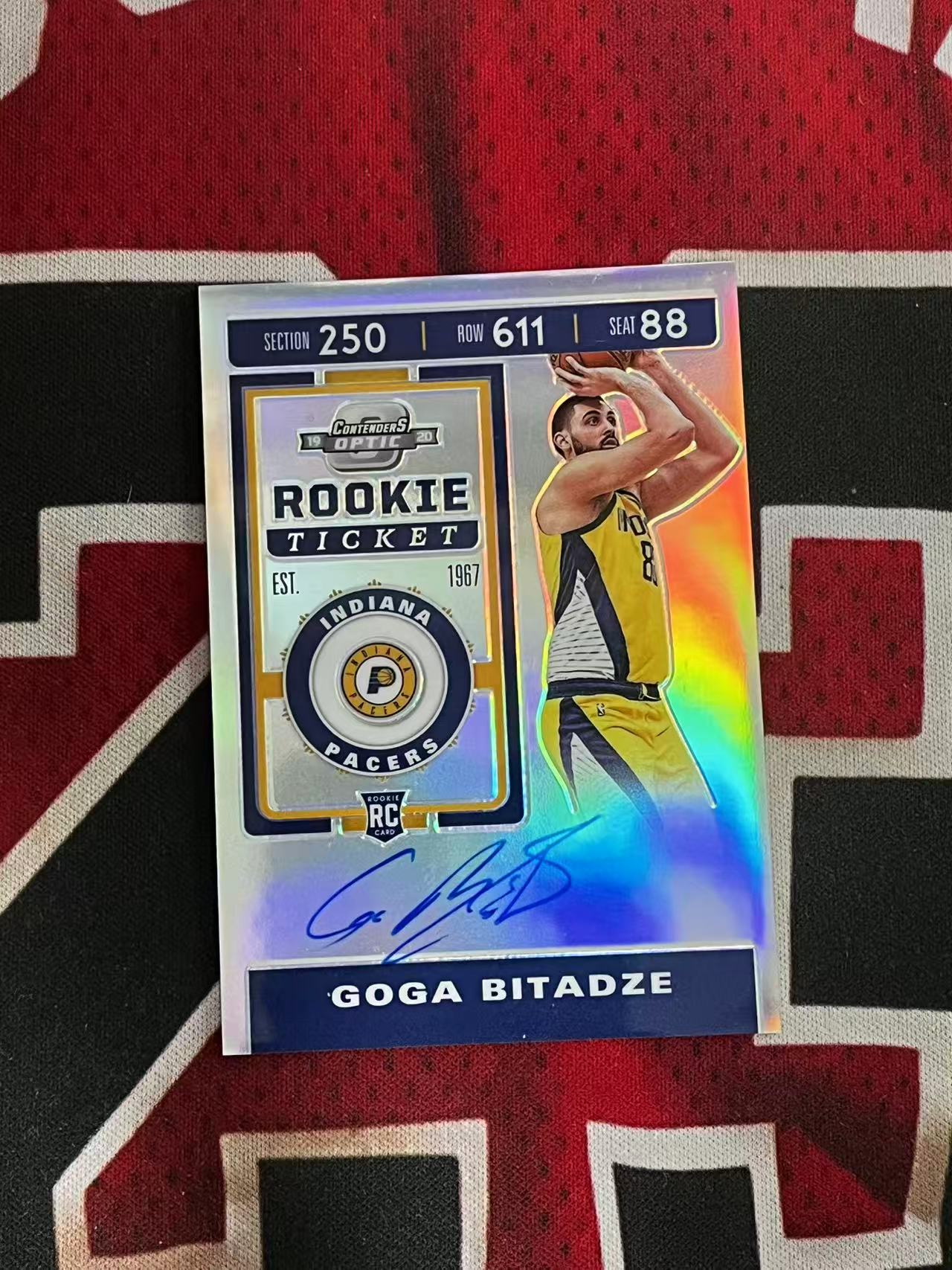 【接寄拍】2019-20 PANINI CONTENDER OPTIC 球票系列 步行者 新秀RC 戈加比塔泽 签字卡 卡签 正新秀球票签字卡 银折 折射 专收凑套必备【烂臭嘴拍卖】