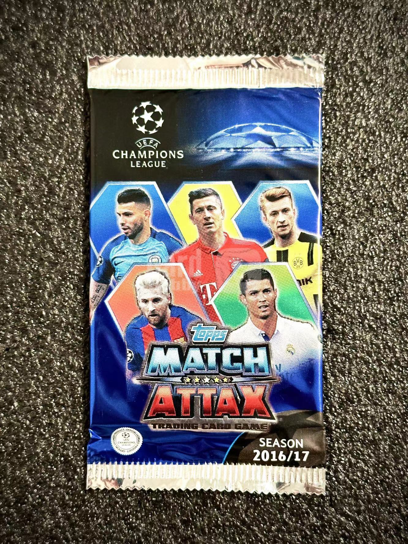 2016-17 UCL MATCH ATTAX 欧冠联赛 C Ronaldo Messi Soccer  C罗 梅西 年份久部分卡或许粘连  皇马 巴萨 Real Madrid Barcelona