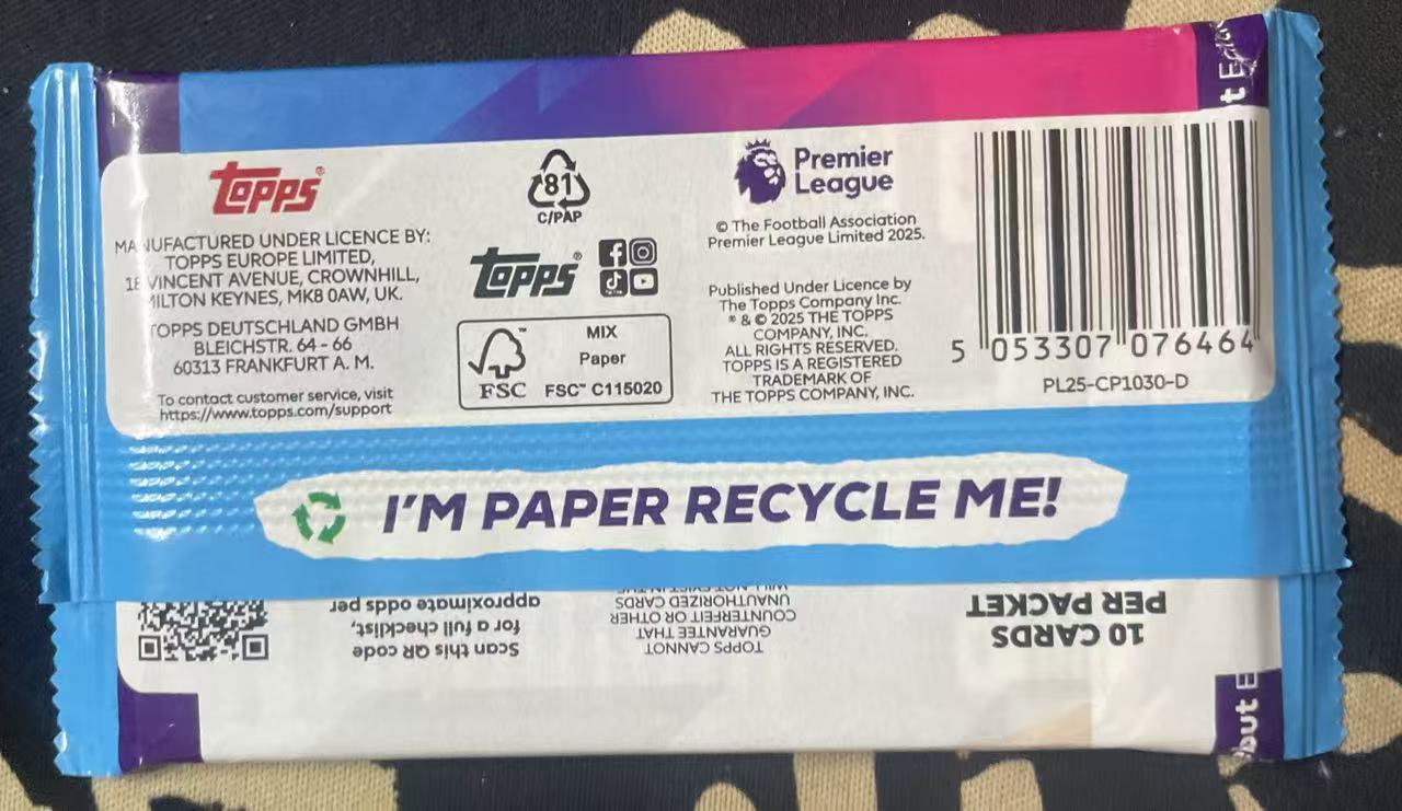 2026 Topps Premier 恩古莫哈 英超 原封单包 博恩古莫哈 新秀带编折射 好人签字 单包10张 b费 哈兰德 值得投资 (猴子卡社)