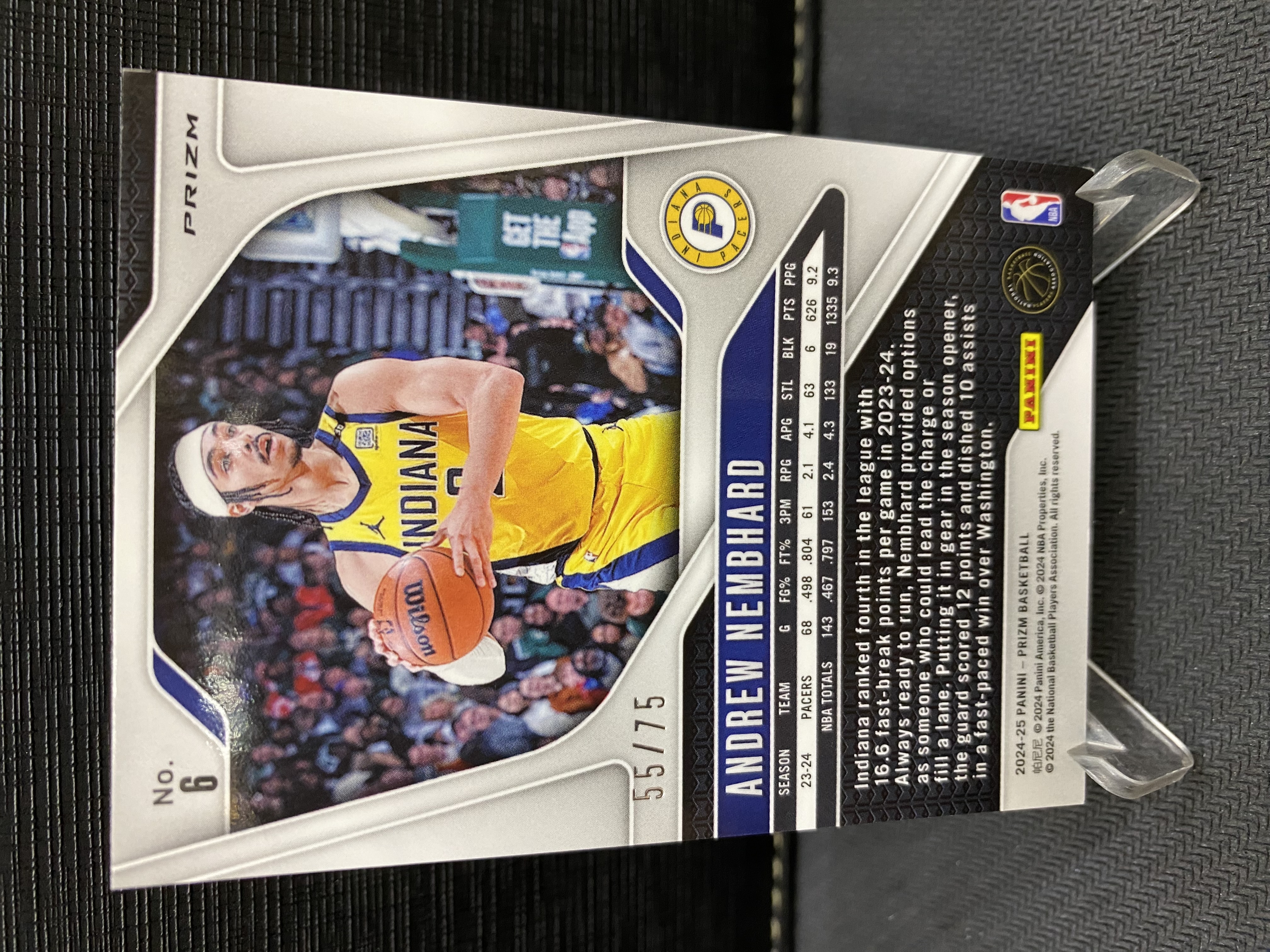 2024-25 Panini Prizm Andrew Nembhard PZ 安德鲁 内姆布哈德 75编 红棋盘折 红格子折 步行者 收藏必备 卡品如图 -老道-【乌苏拍卖】