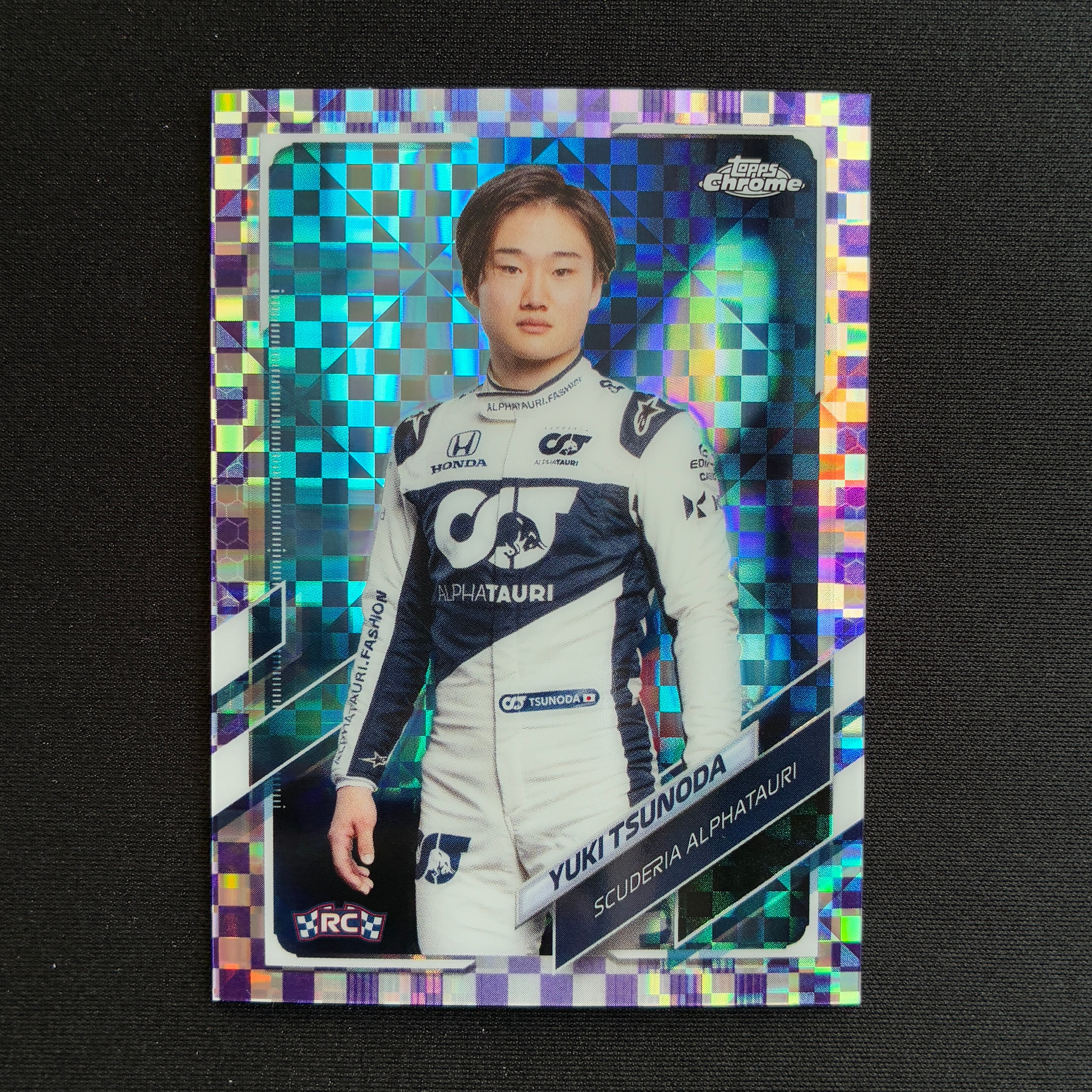 【杰基拍卖】2021 Topps Chrome Yuki Tsunoda F1 角田裕毅 新秀 定妆照 紫棋盘折 199编 卡品如图(cris)