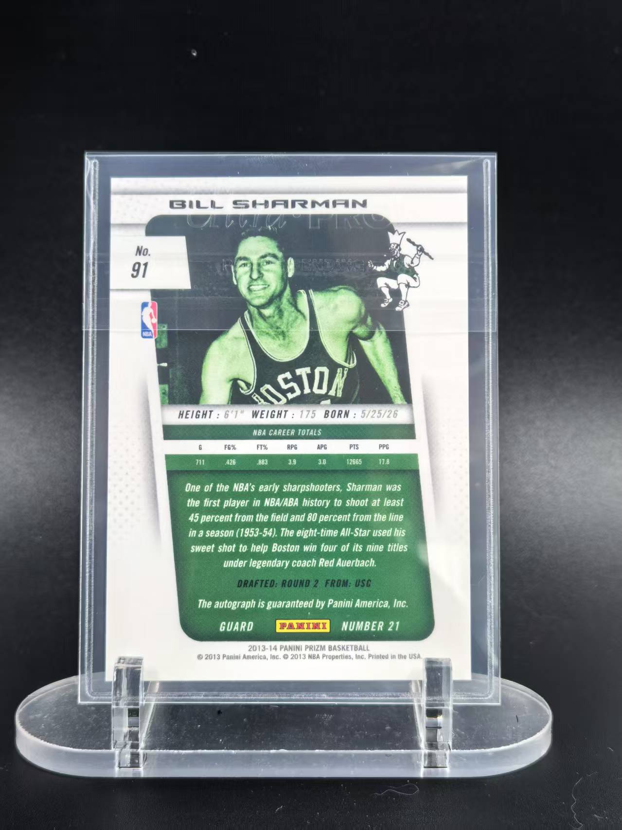 2013-14 Panini Prizm Bill Sharman #91 比尔 沙尔曼 波士顿传奇 签字