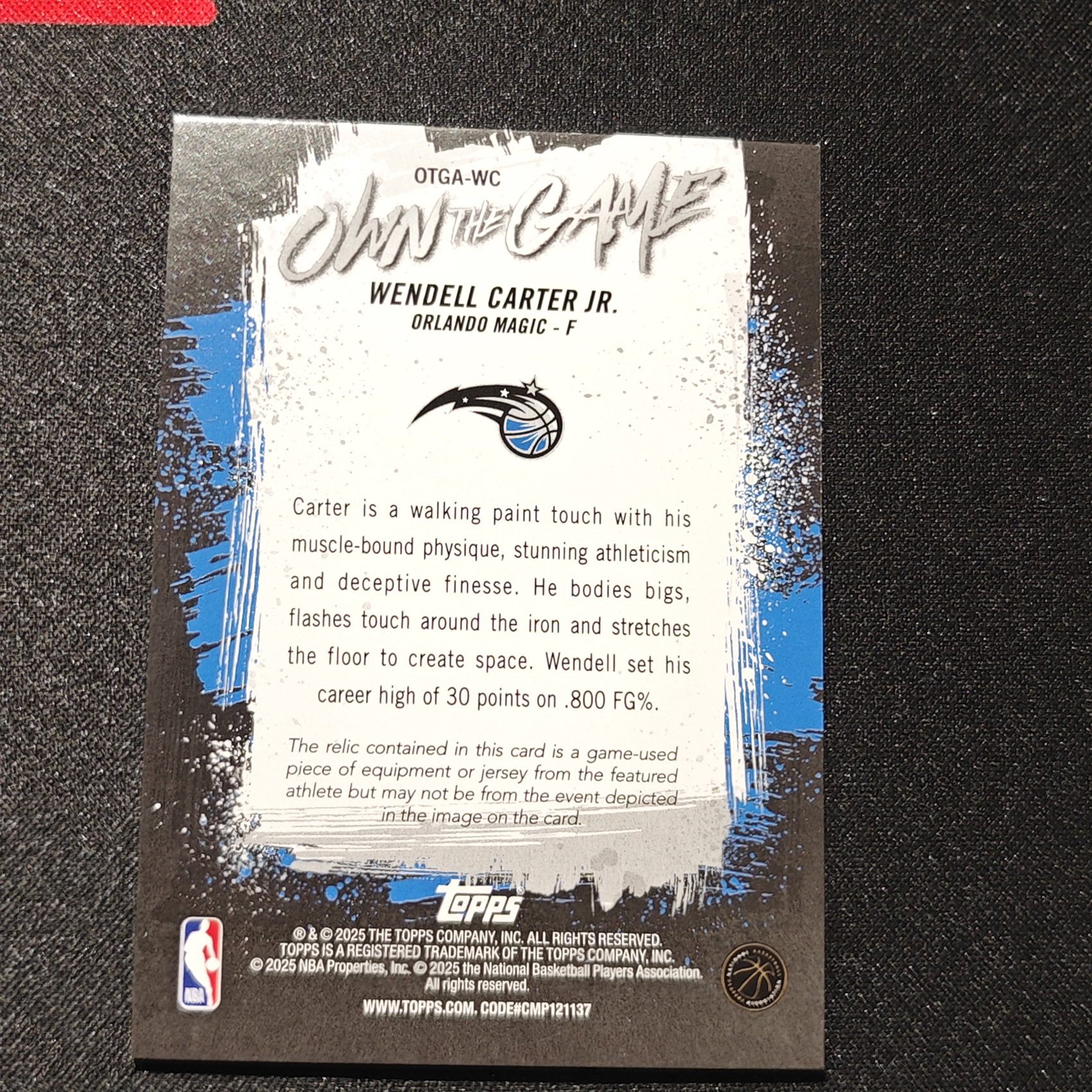 2025 Topps flagship Deandre Ayton 魔术 温德尔 卡特 亲穿GU 物料 球衣 卡品如图 【立抖2