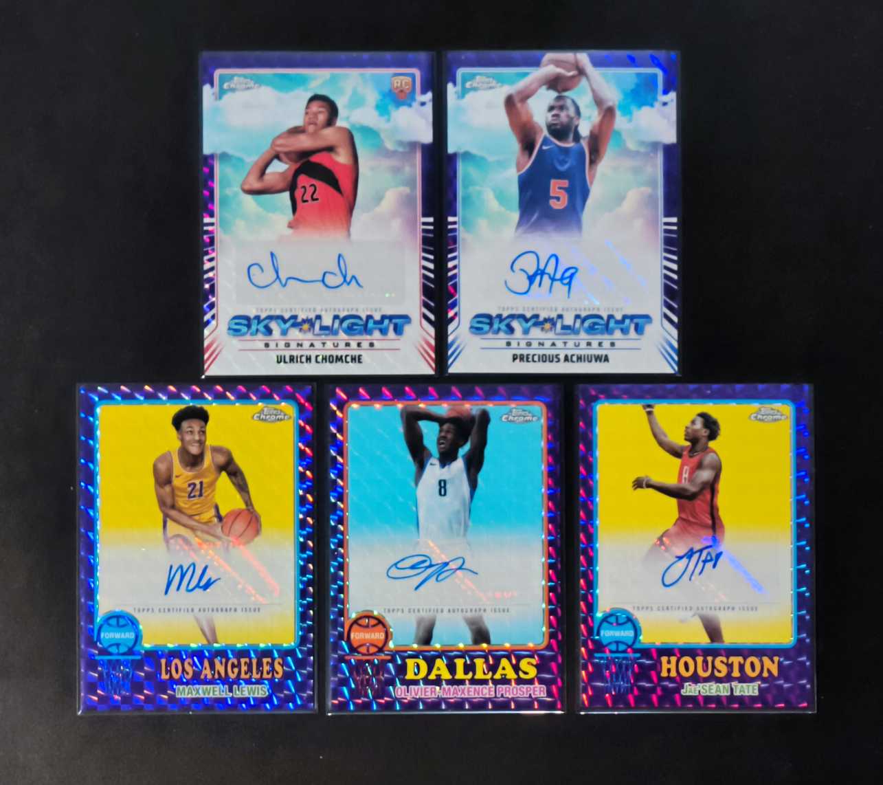 2025 Topps Chrome Jae'Sean Tate 杰肖恩-泰特 乌尔里希-乔姆切 普罗斯珀 普雷舍斯-阿丘瓦 马克斯韦尔-刘易斯 紫格子折 签字 贴签 5张lot 打包 实卡很美