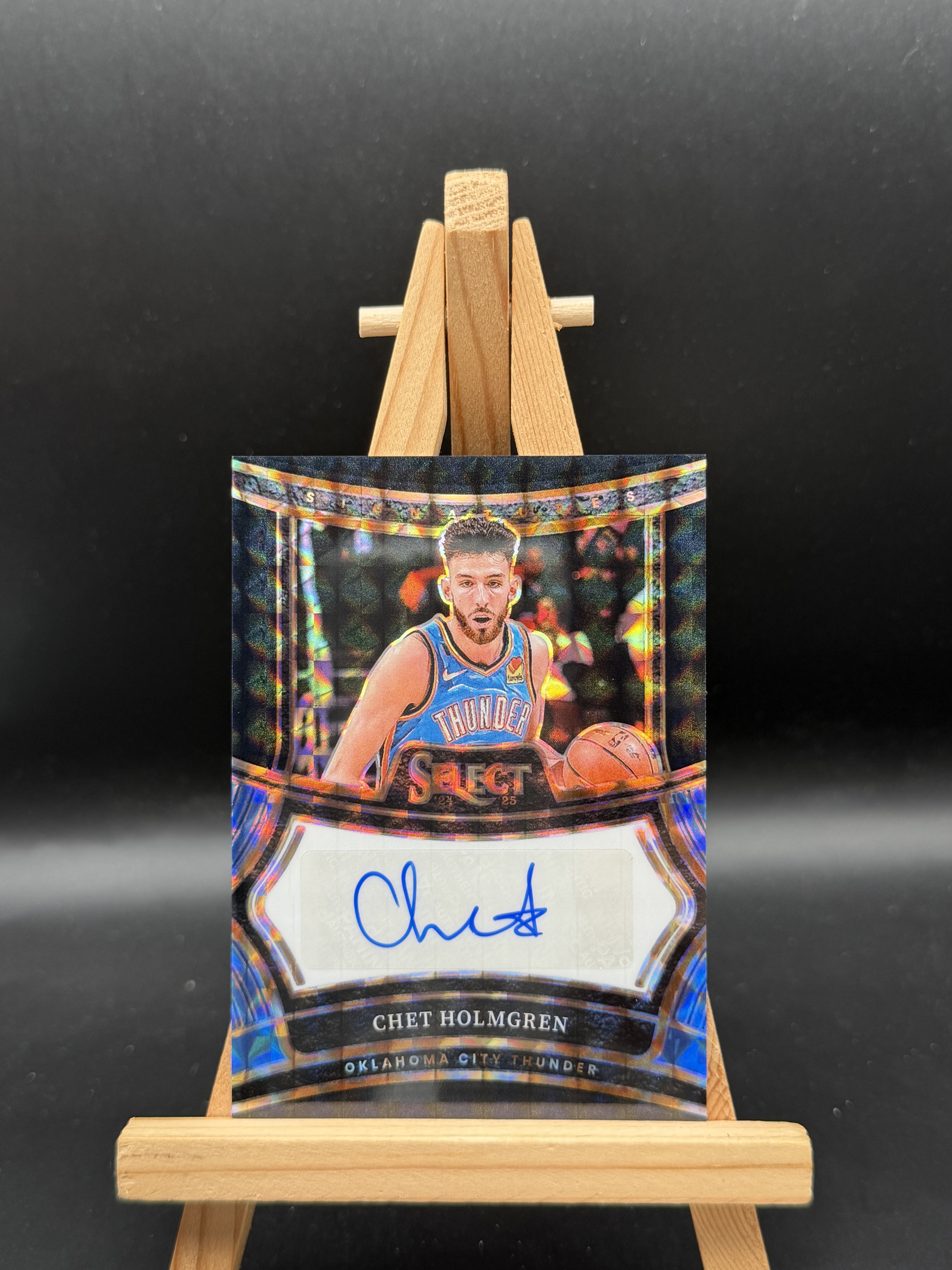 2024-25 Panini Select Chet Holmgren 切特 霍姆格伦 雷霆 select black finite 黑折 1/1编 1of1 签字 #杰少