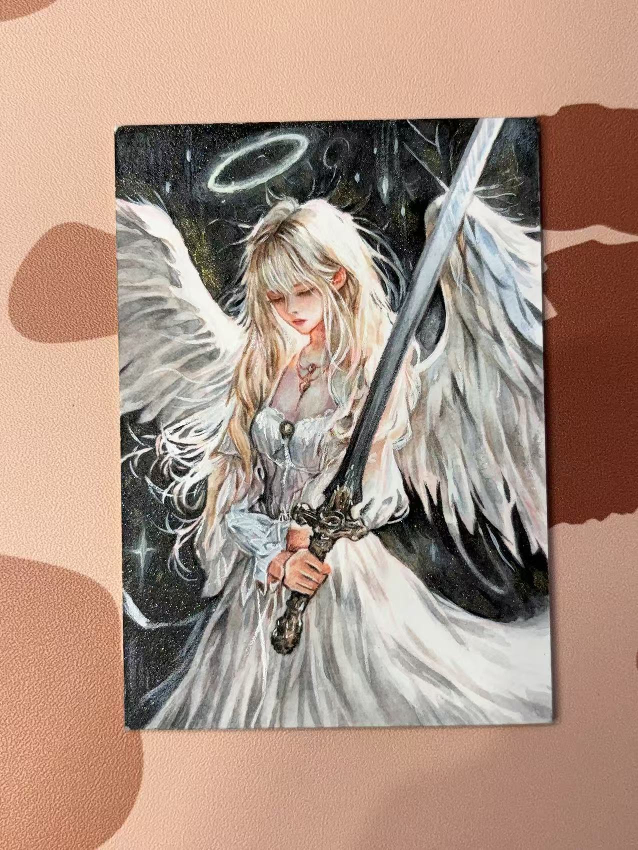 2025 【花糕HIT手绘拍卖】 工作室见卡背 1/1 画师:塘过雨 精品手绘卡 画师亲签 签字 每一张都是画师手工绘制 手工制品 默认瑕疵 放大图片看细节