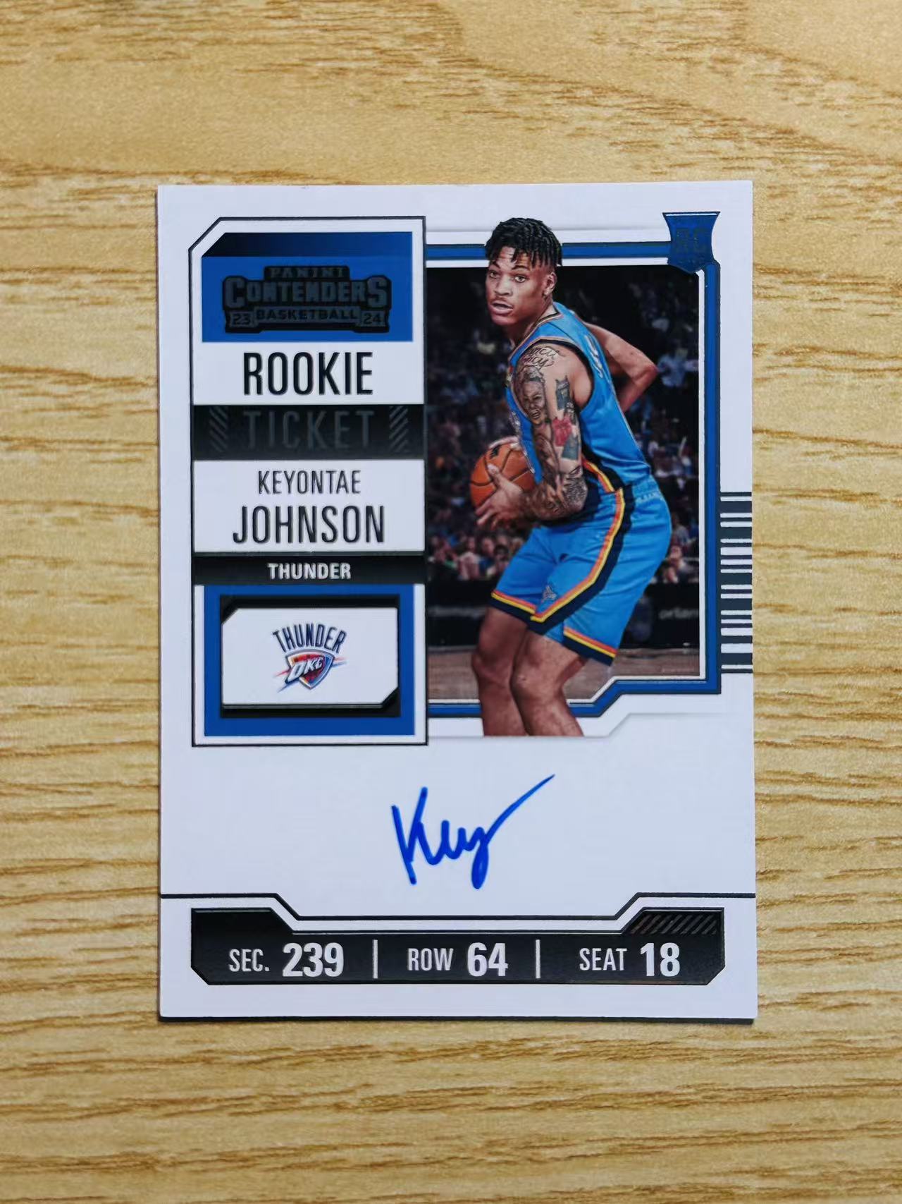 2023-24 Panini Contenders Keyontae Johnson #138 基昂泰 约翰逊 球票 签字 卡签 雷霆