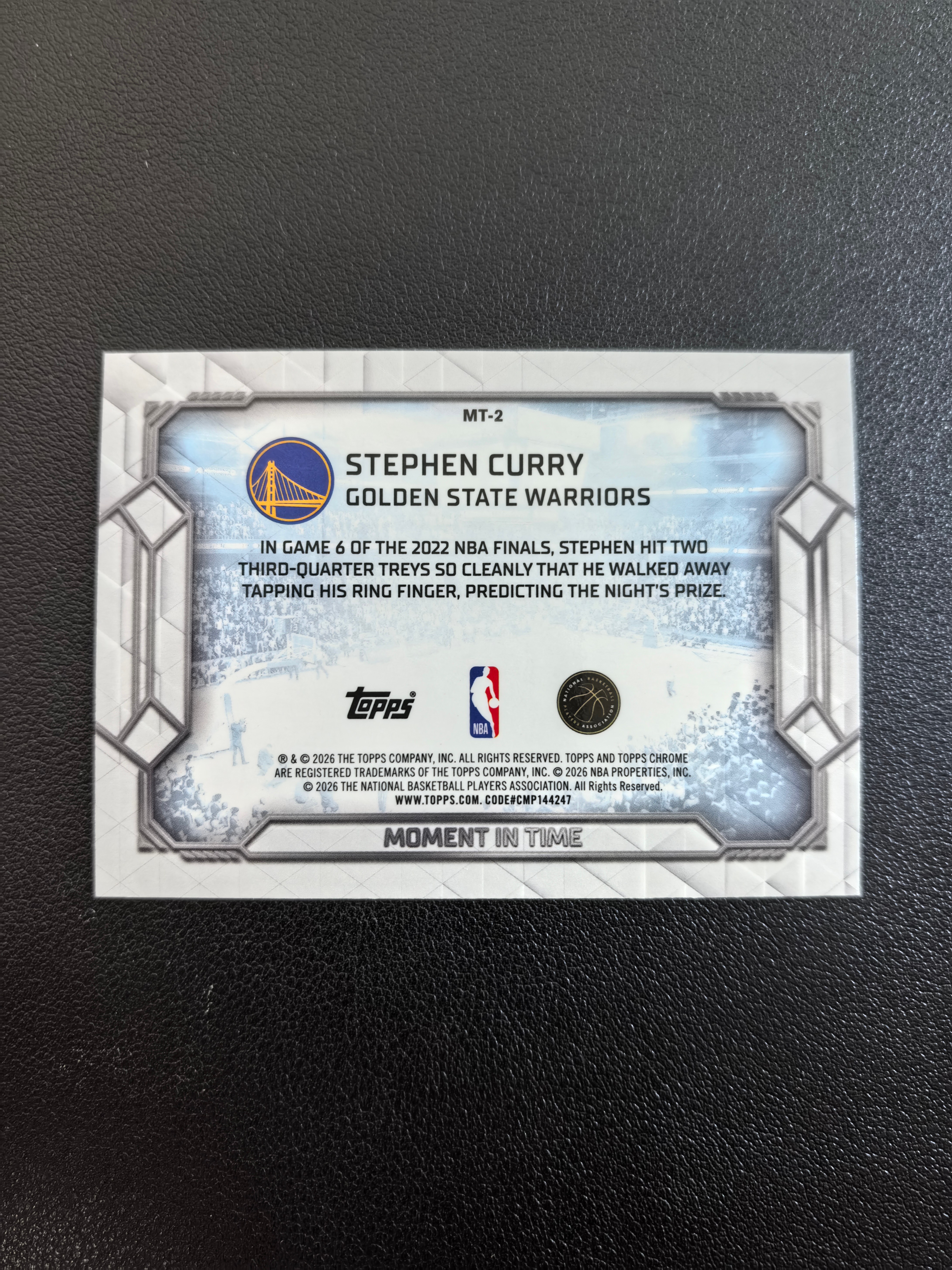 2025-26 Topps Chrome Update Stephen Curry 勇士 斯蒂芬库里 Moment In Time 时刻特卡 微瑕 选图经典 卡品如图 七哥1