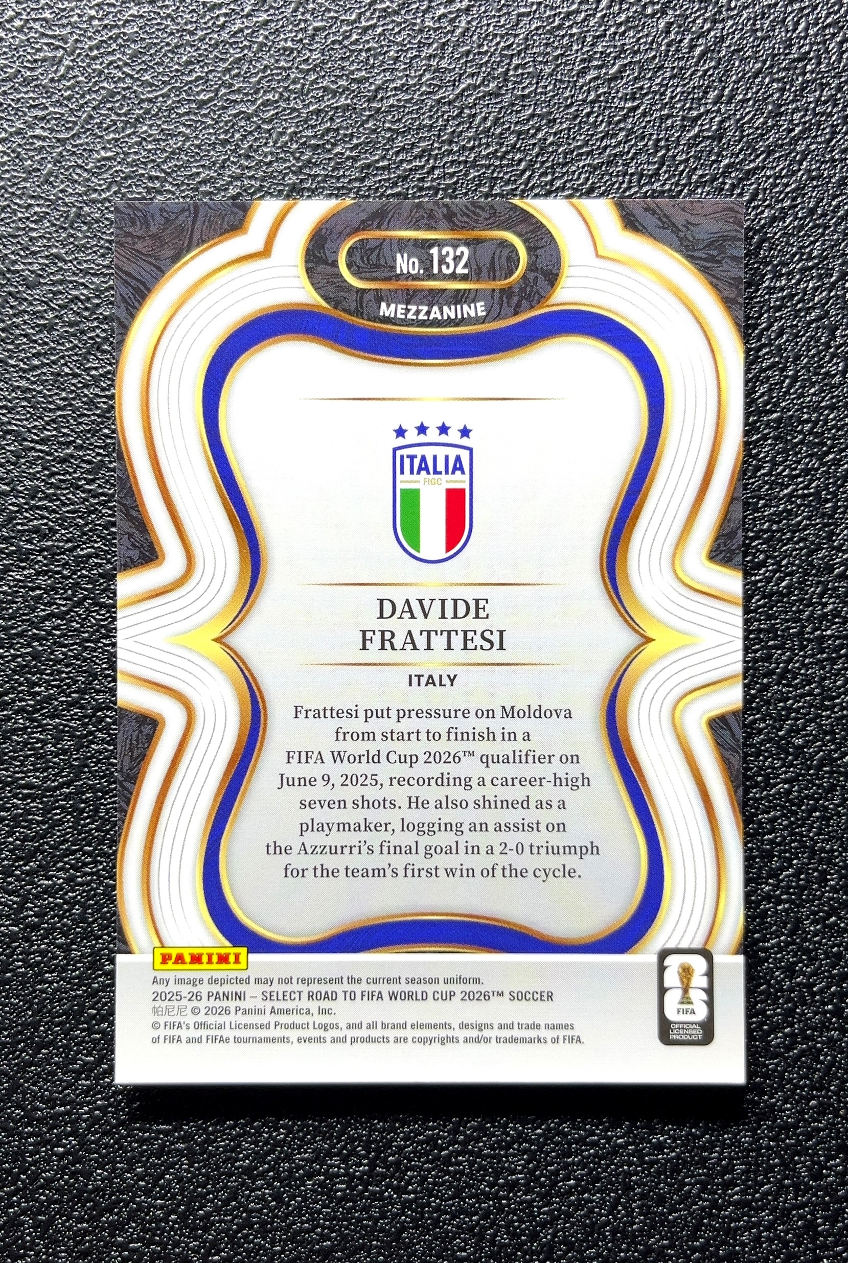 【小白1%代卖】2026 Panini SELECT ROAD TO FIFA WORLD CUP 2026 世界杯之路 DAVIDE FRATTESI 达维德·弗拉泰西 卡品如图 高价值 0808
