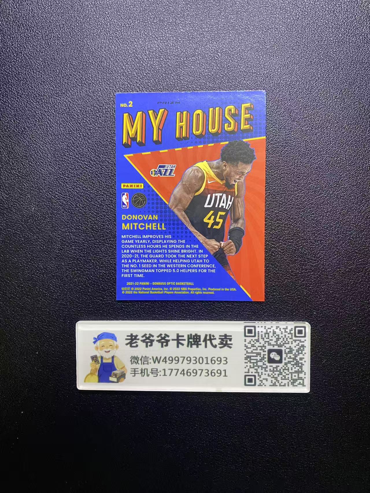 2021-22 Panini Donruss Optic Donovan Mitchell 爵士 多诺万 米切尔 myhouse 紫折 特卡 折射 卡品如图 值得收藏 dm