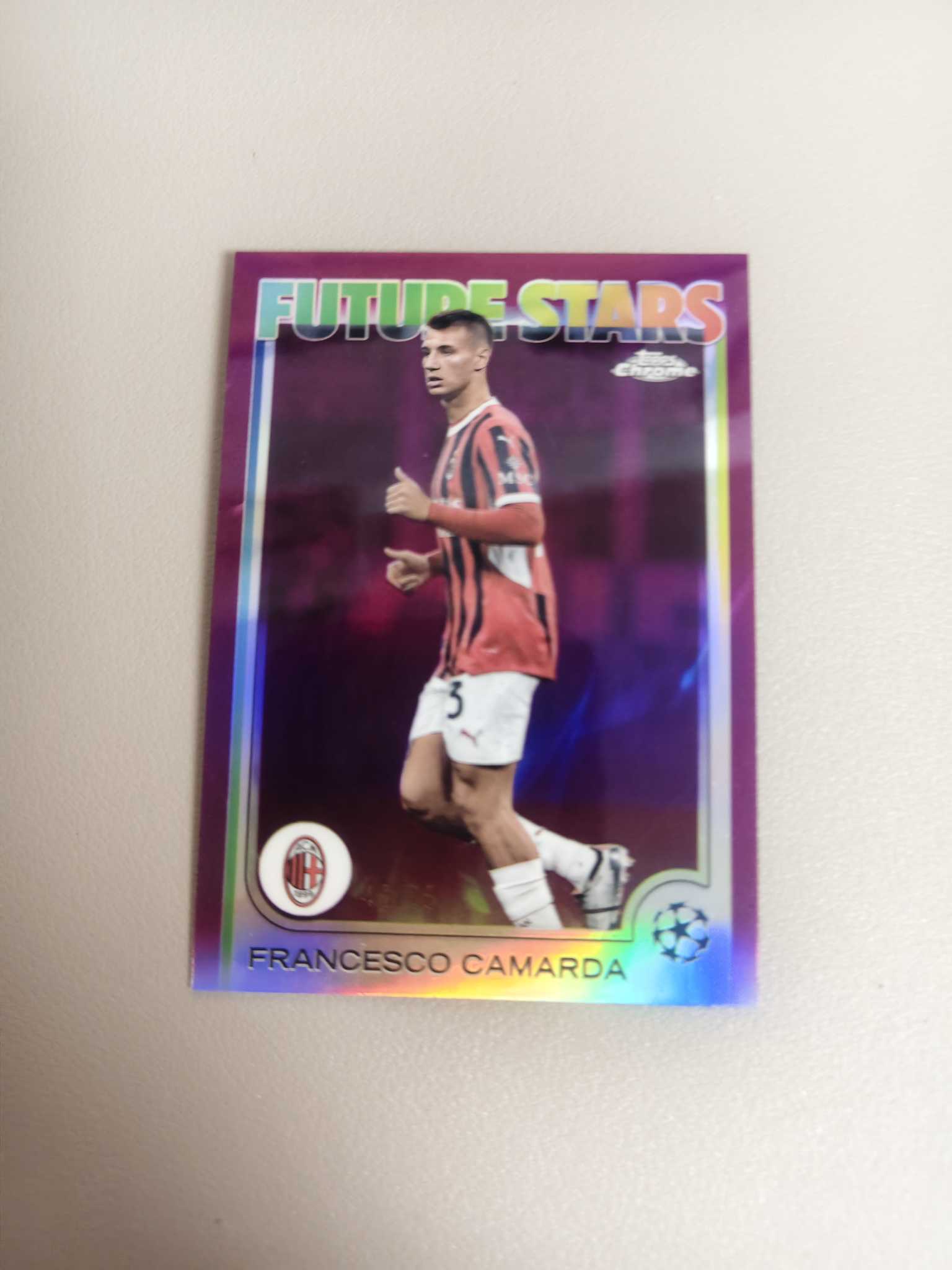 【佩妮拍卖】2025 topps chrome 最新欧战 camarda ac米兰 卡马尔达 46/75编 卡品如图 拍前请阅读描述 夜凄星0516