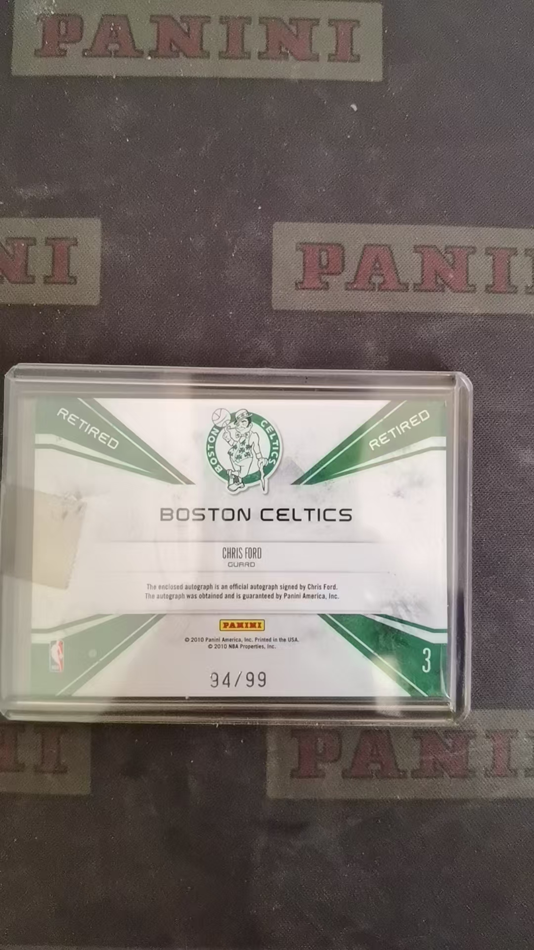 【DLDL拍卖】TEAM PATCHES CHRIS FORD 克里斯・福特 限编 94/99 亲签实物卡【卡边角表面见图】