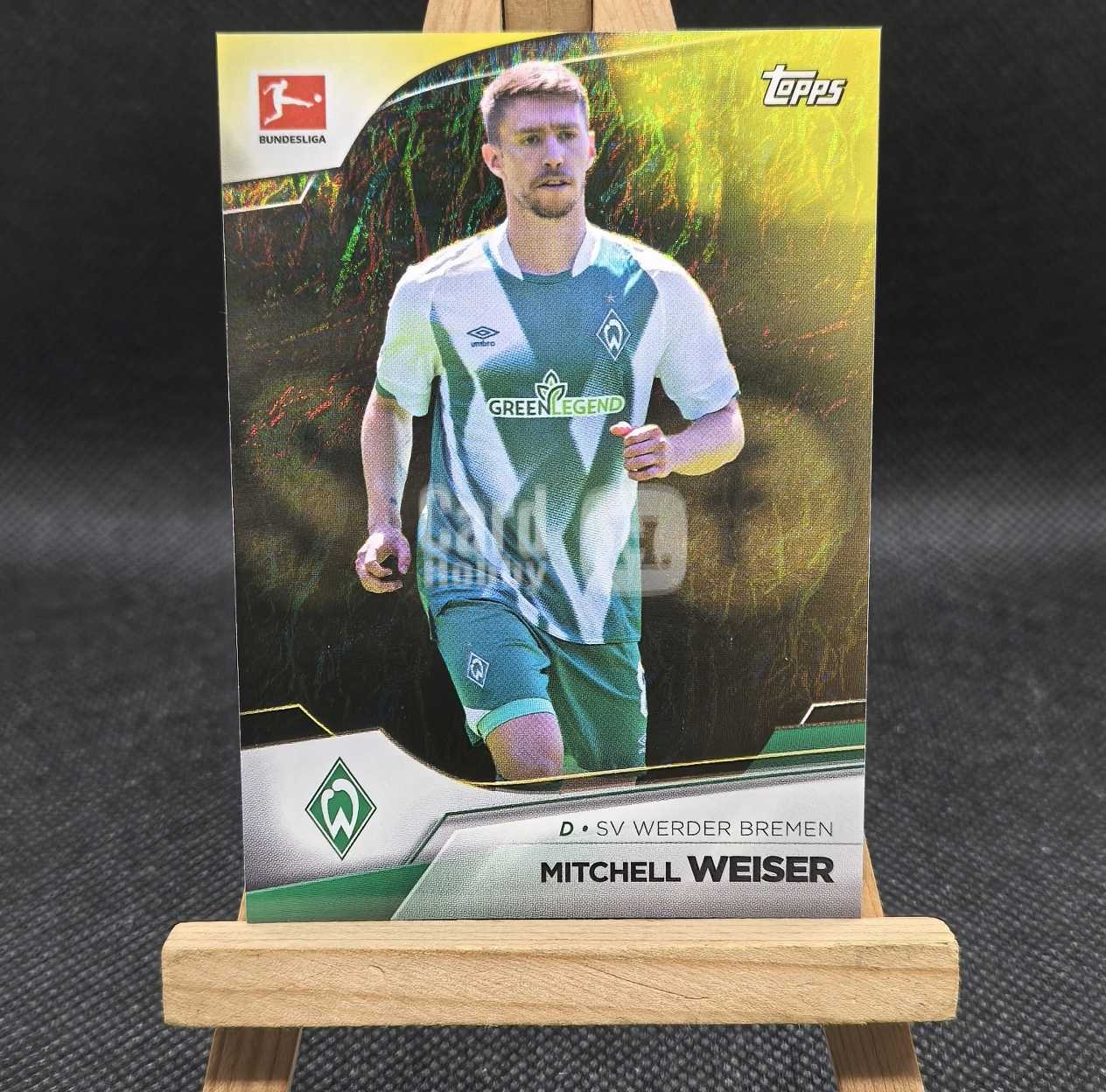 2025 【OT拍卖0手续】 德甲碧玉 Mitchell Weiser 魏泽 50编 金玉折 云达不莱梅 队长 卡品如图 GH06