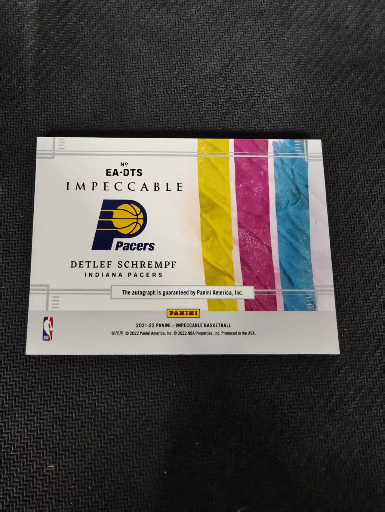 【汽水拍卖】2021-22 Panini Impeccable Detlef Schrempf 施拉姆夫 步行者 小真金 99编 奢华签 签字 卡签