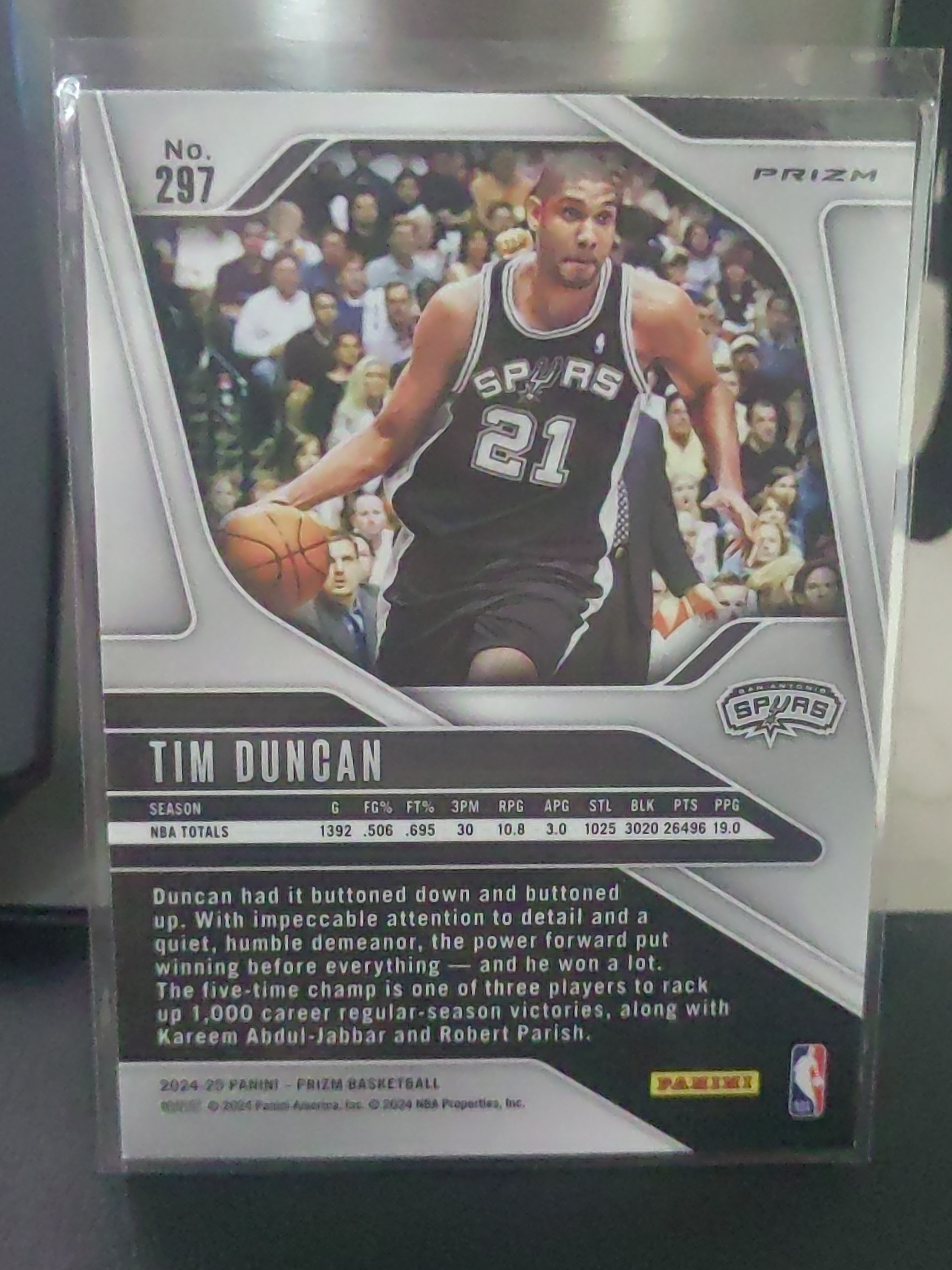 2024-25 Panini Prizm Tim Duncan PZ hyper折 蒂姆 邓肯 马刺 篮 白边白角 不保卡品 卡品如图