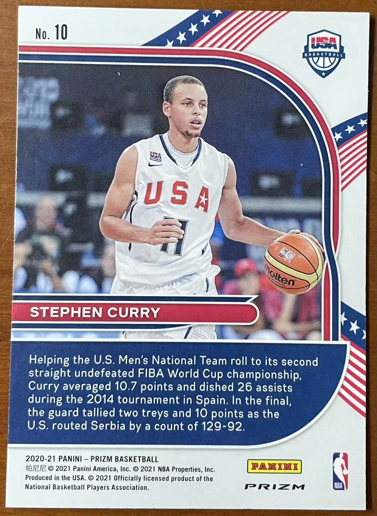 2020-21 Panini Prizm Stephen Curry 勇士 美国队 斯蒂芬 库里 绿折 卡品如图(苹果)