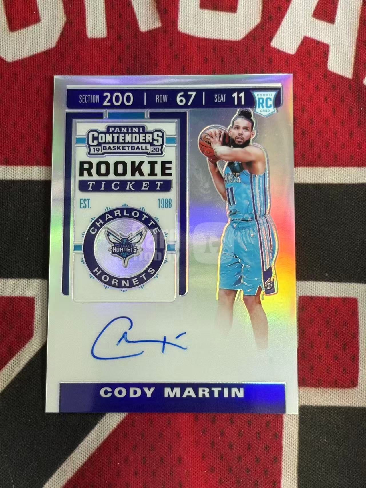 2019-20 PANINI CONTENDER CODY MARTIN 球票系列 黄蜂 新秀RC 科迪马丁 签字卡 卡签 正新秀球票签字卡 银折 折射 专收凑套必备【烂臭嘴拍卖】