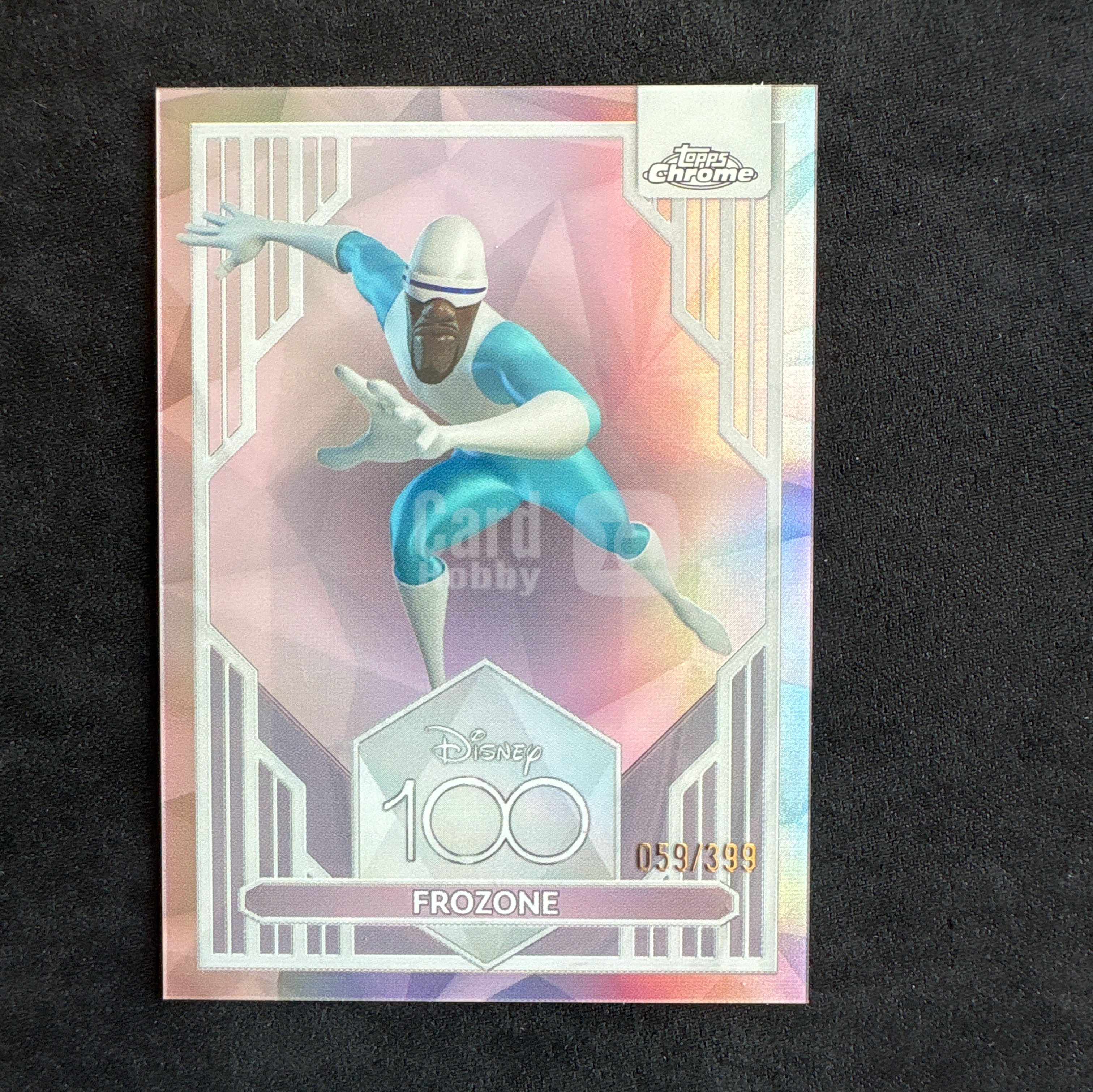 【十一拍卖】 2023 Topps Chrome Disney 迪士尼TC 元年 Frozone 超人总动员 酷冰侠 粉折 /399编 迪士尼100周年 微瑕 只合当日运费
