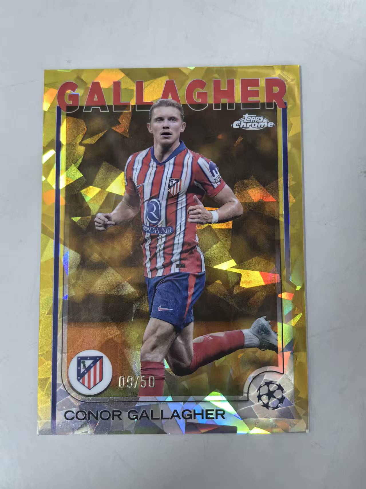 2025 Topps Chrome Conor Gallagher #35 马竞 欧冠 50编 金折 碎冰折 【梅东】
