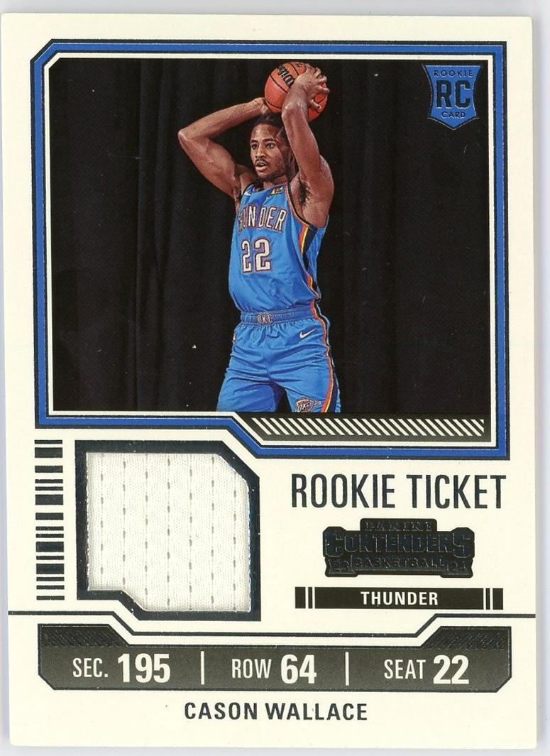 2023-24 Panini Contenders Cason Wallace RC 卡森华莱士 新秀 球票 球衣 物料 雷霆 卡品如图 0YQ3/11.16