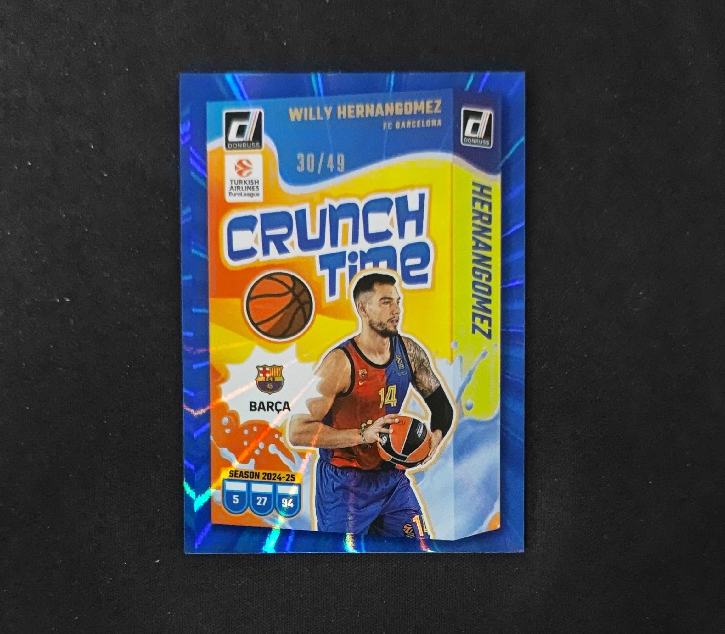 2024-25 Panini Donruss Willy Hernangomez 【SC拍卖】杜蕾斯 欧洲联赛 埃尔南戈麦斯 特卡 30/49编 蓝佛光 收藏必备(我科)
