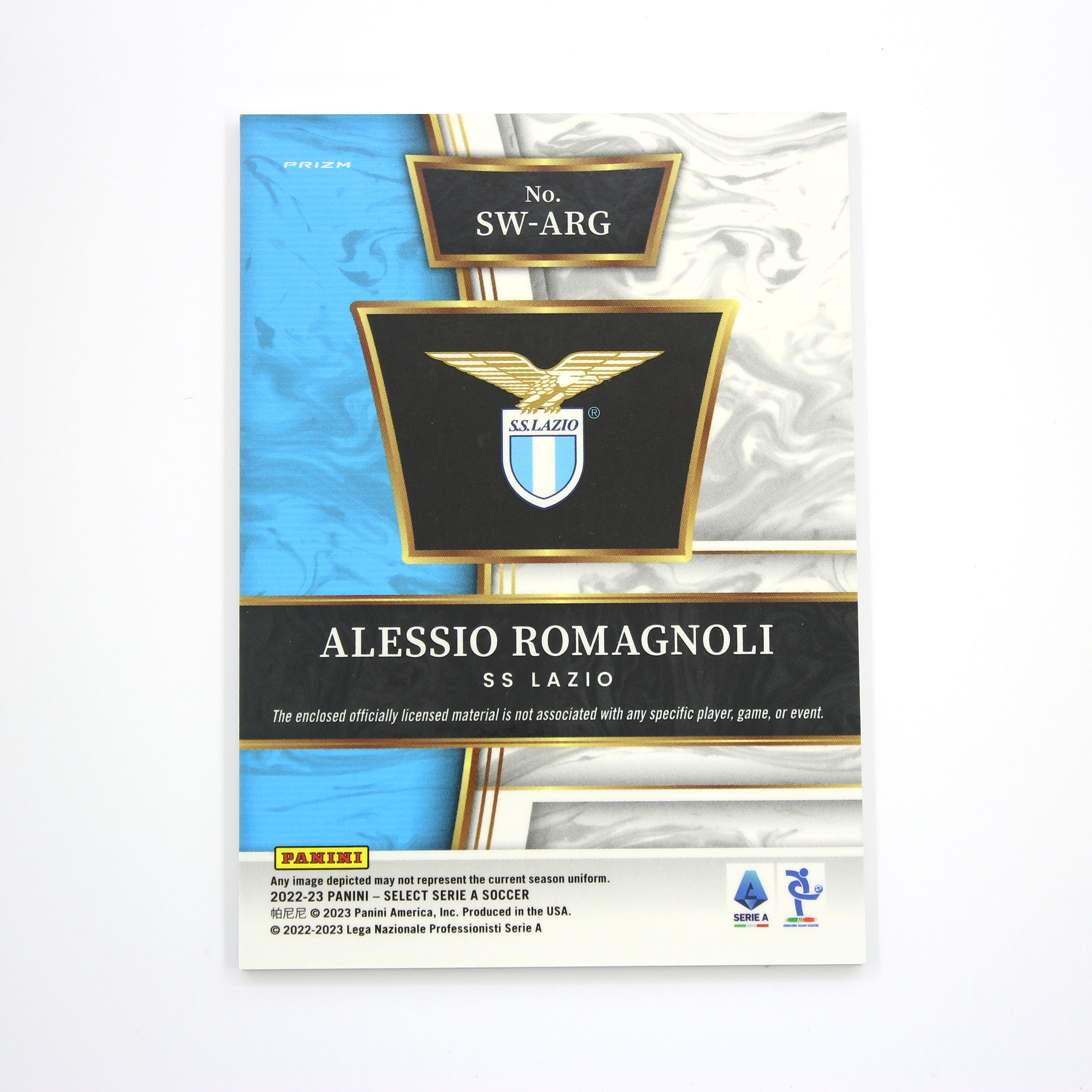 2023-24 Panini Select Alessio Romagnoli 意大利拉齐奥后防核心 罗马尼奥利 小罗马 银折亲穿物料【HOPE代卖(4.5%含卡淘)】