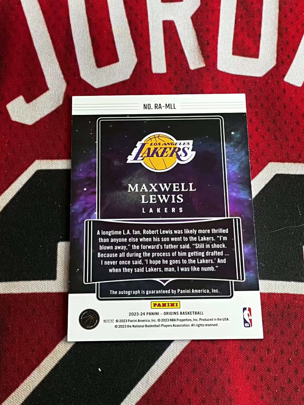 【接寄拍费率低至5%含卡淘手续费】2023-24 PANINI ORIGINS 起源系列 湖人 新秀RC 马克斯韦尔刘易斯 签字卡 卡签 专收凑套必备【烂臭嘴拍卖】
