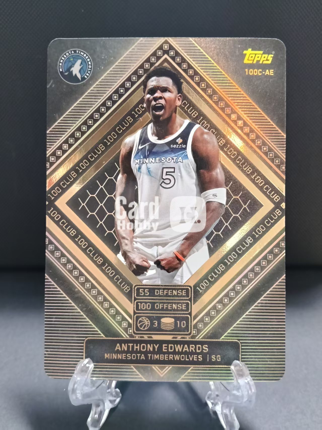2025 Topps Match Attax Anthony Edwards 森林狼 安东尼 爱德华兹 游戏版 黑金折射 卡品如图