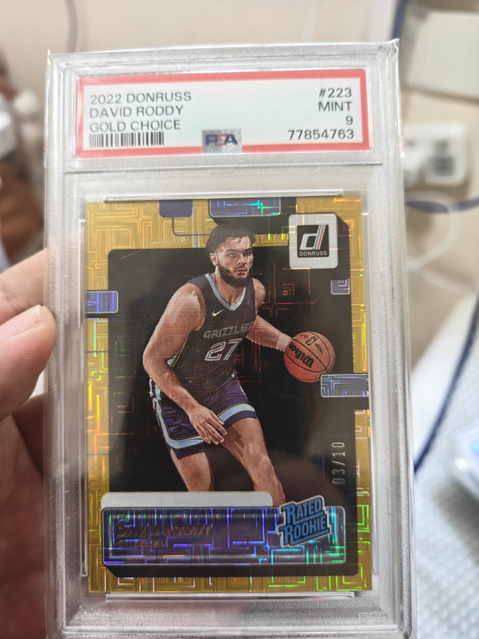 2022-23 Panini Donruss David Roddy RC #223 PSA9 新秀年 选秀年 大卫罗迪 金折 10编 绝对稀有