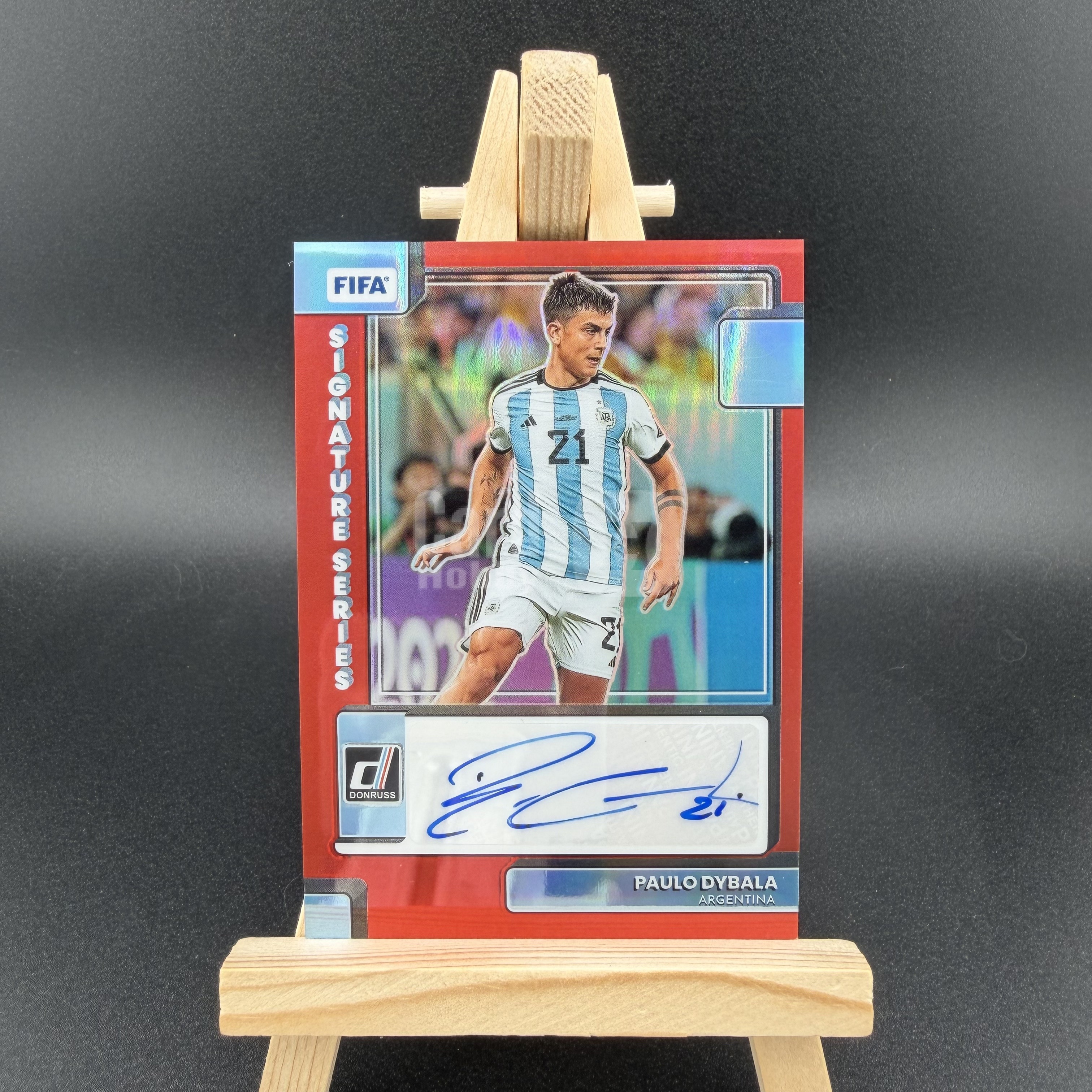 2022-23 Panini Donruss Paulo Dybala 杜蕾斯 阿根廷 罗马 保罗 迪巴拉 签字 小魔仙 红折 06/49编 卡品如图 【陌浪小程】
