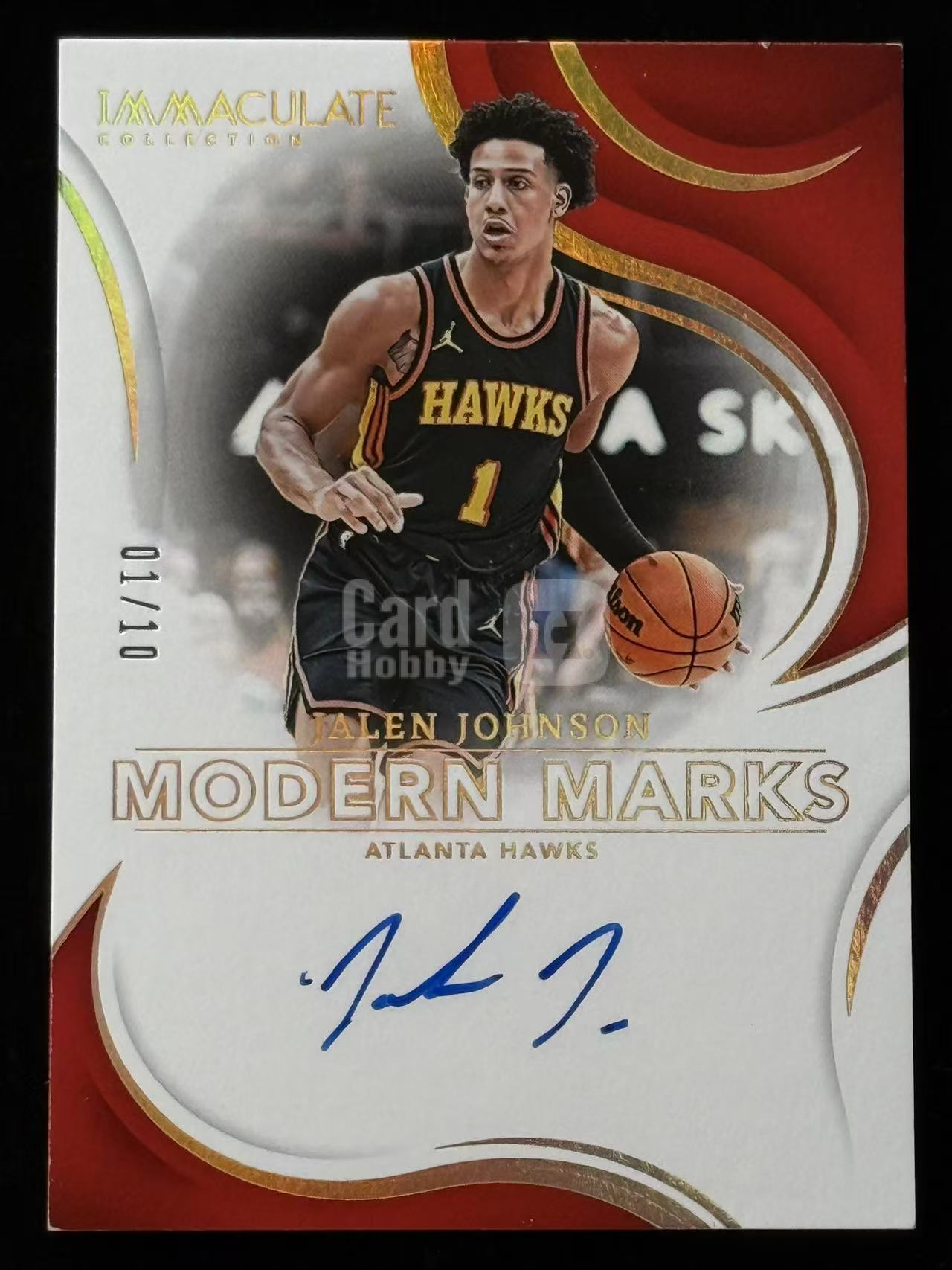 2023-24 Panini Immaculate Jalen Johnson 杰伦 约翰逊 老鹰 爱咪咪 1/10编 首编 同背 印记 卡签 签字 瑕疵如图 #Mr森# 4074