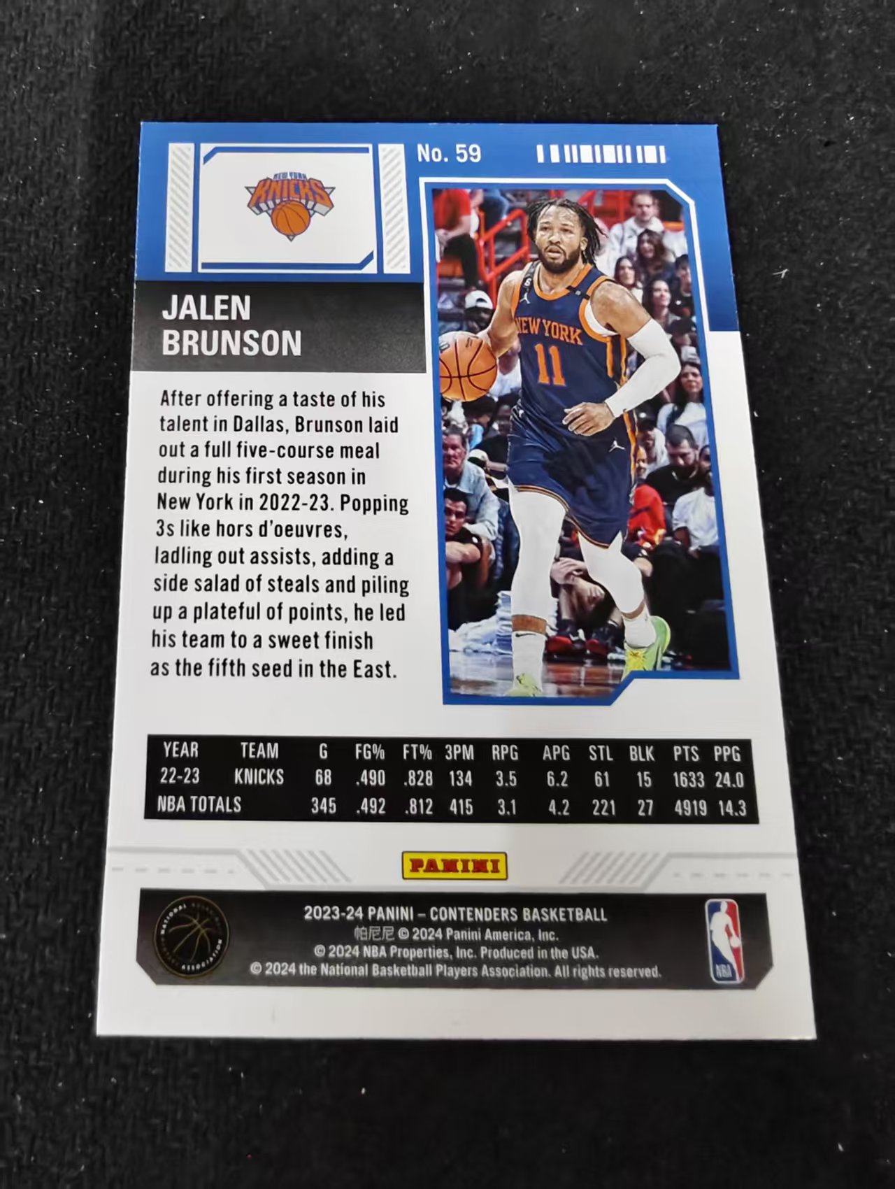 【可合并,不累计】2023-24 Panini Contenders Jalen Brunson 球票 尼克斯 大头 杰伦布伦森 边角瑕疵 #59