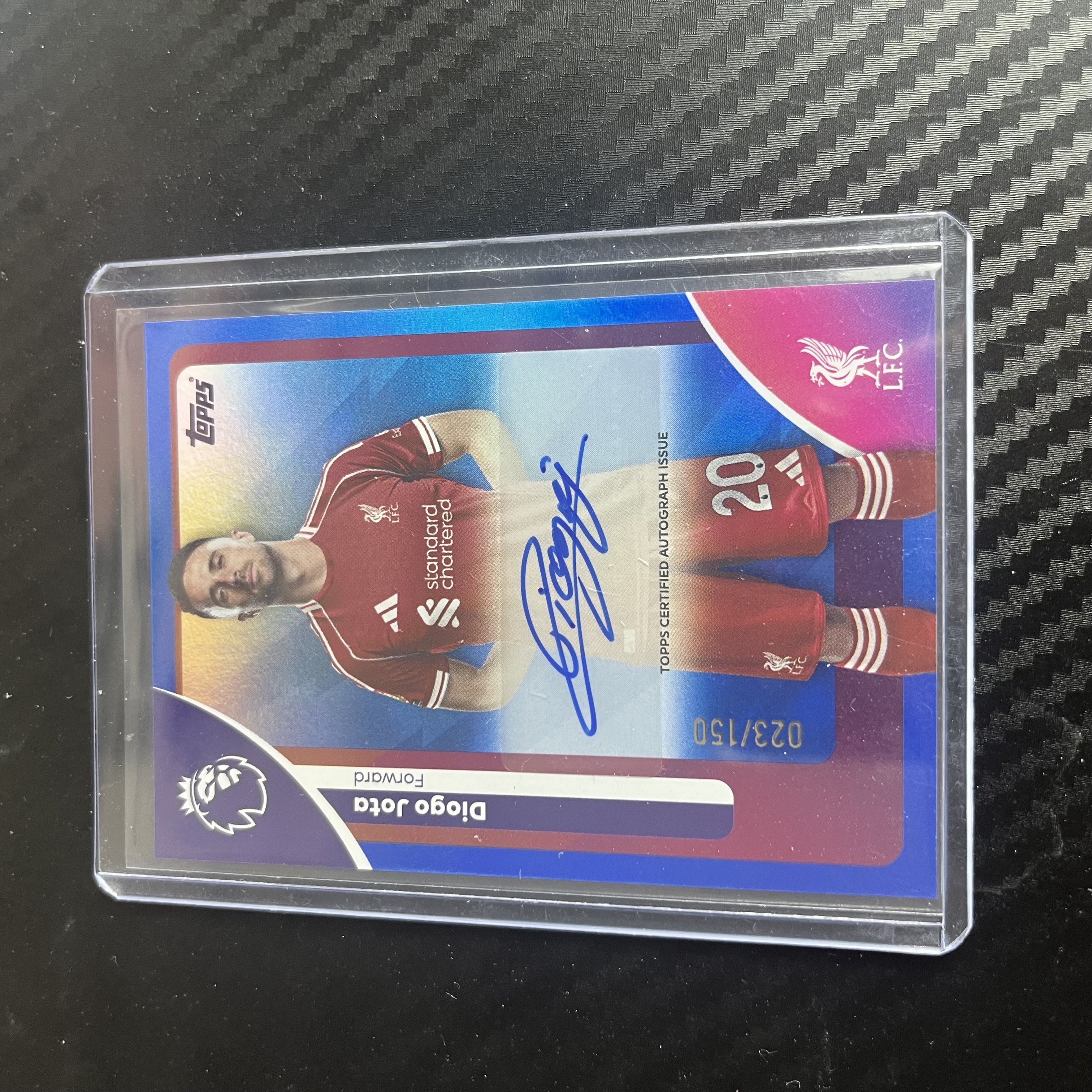 2024-25 Topps Chrome Diogo Jota 英超 tc 利物浦 迪奥戈 若塔 023/150编 蓝折 签字 不退不换 不累计 卡品如图 丁满代拍 小杆