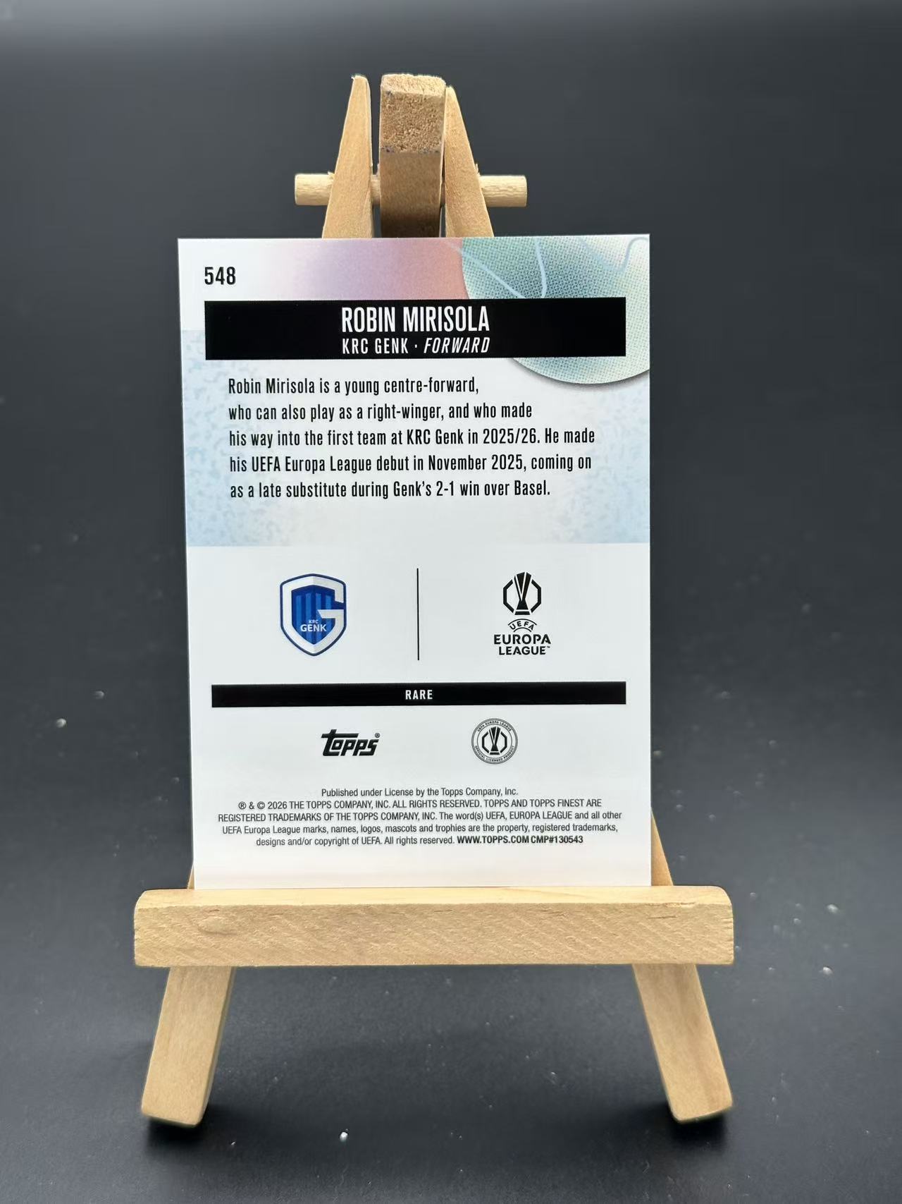 2026 Topps Finest欧联 罗宾·米里索拉 根克 金折 RC新秀 07/20编 卡品如图【颓哥 G03】