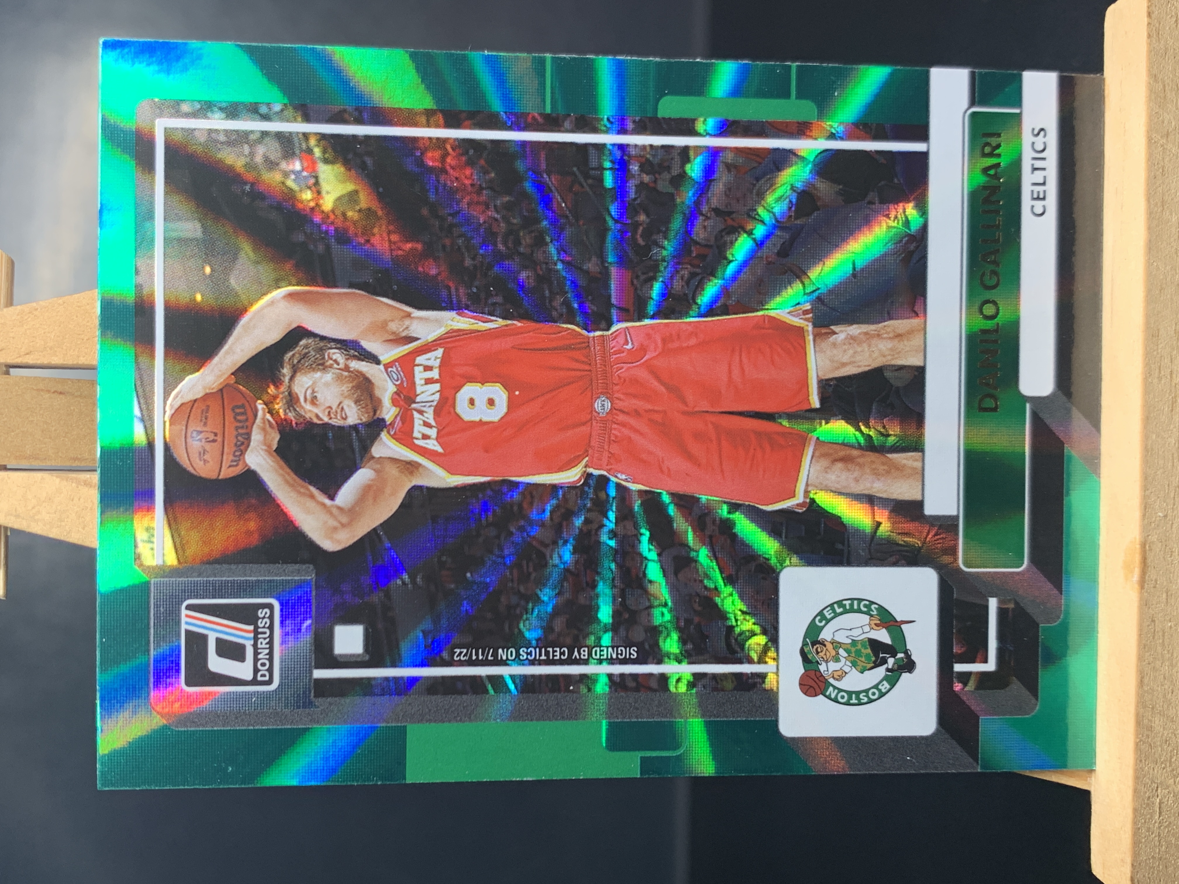 (A4) 2022-23 PANINI 杜蕾斯系列 绿佛光折 达尼洛 加里纳利 凯尔特人  实卡好看 收藏凑套必备卡品如图！！！