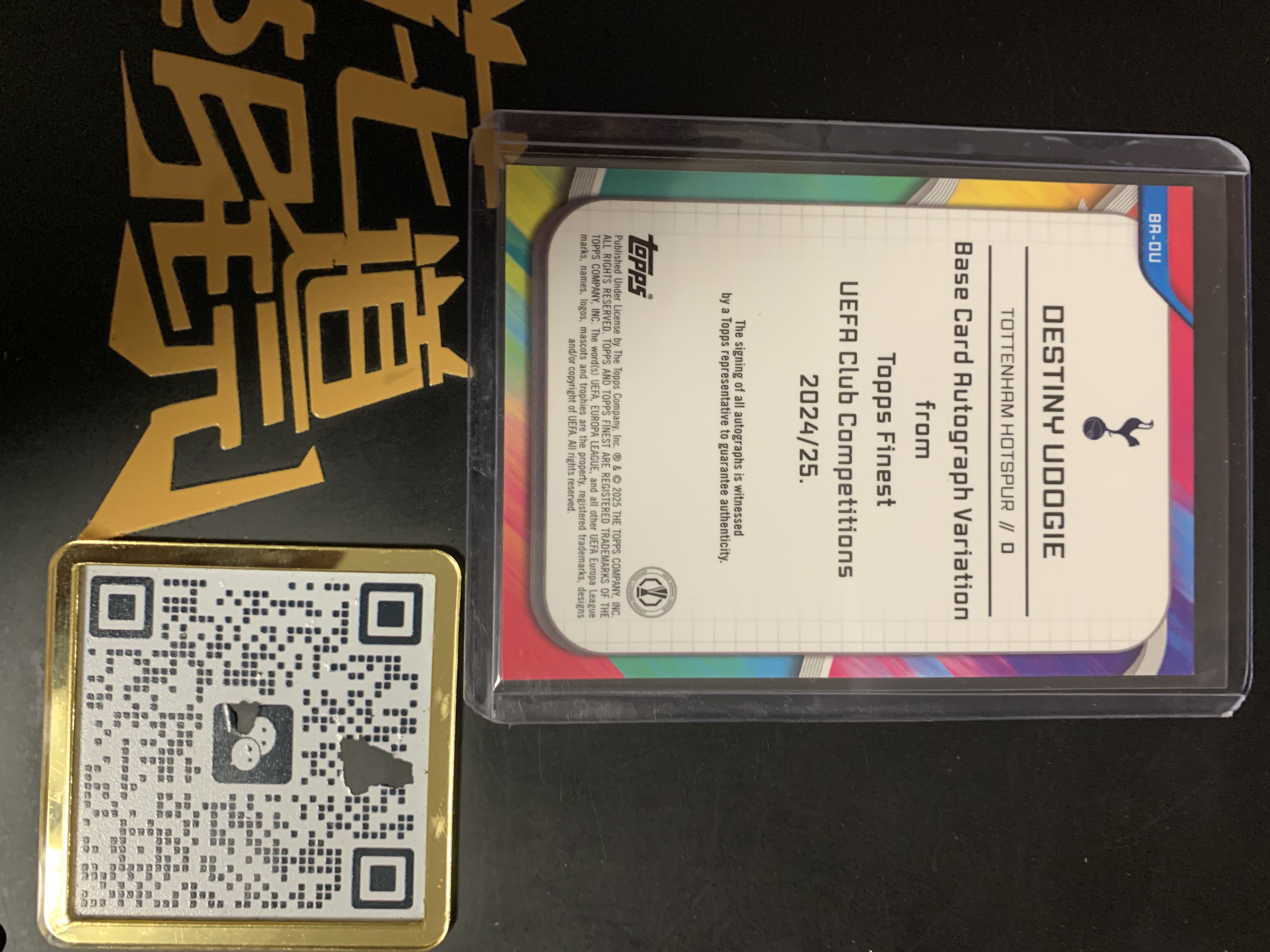 2024-25 Topps Finest udogie 乌多吉 乌多基 热刺 欧联 签字 059/299编 卡品如图 只合并当日订单介意勿拍【金叔代拍白糖】