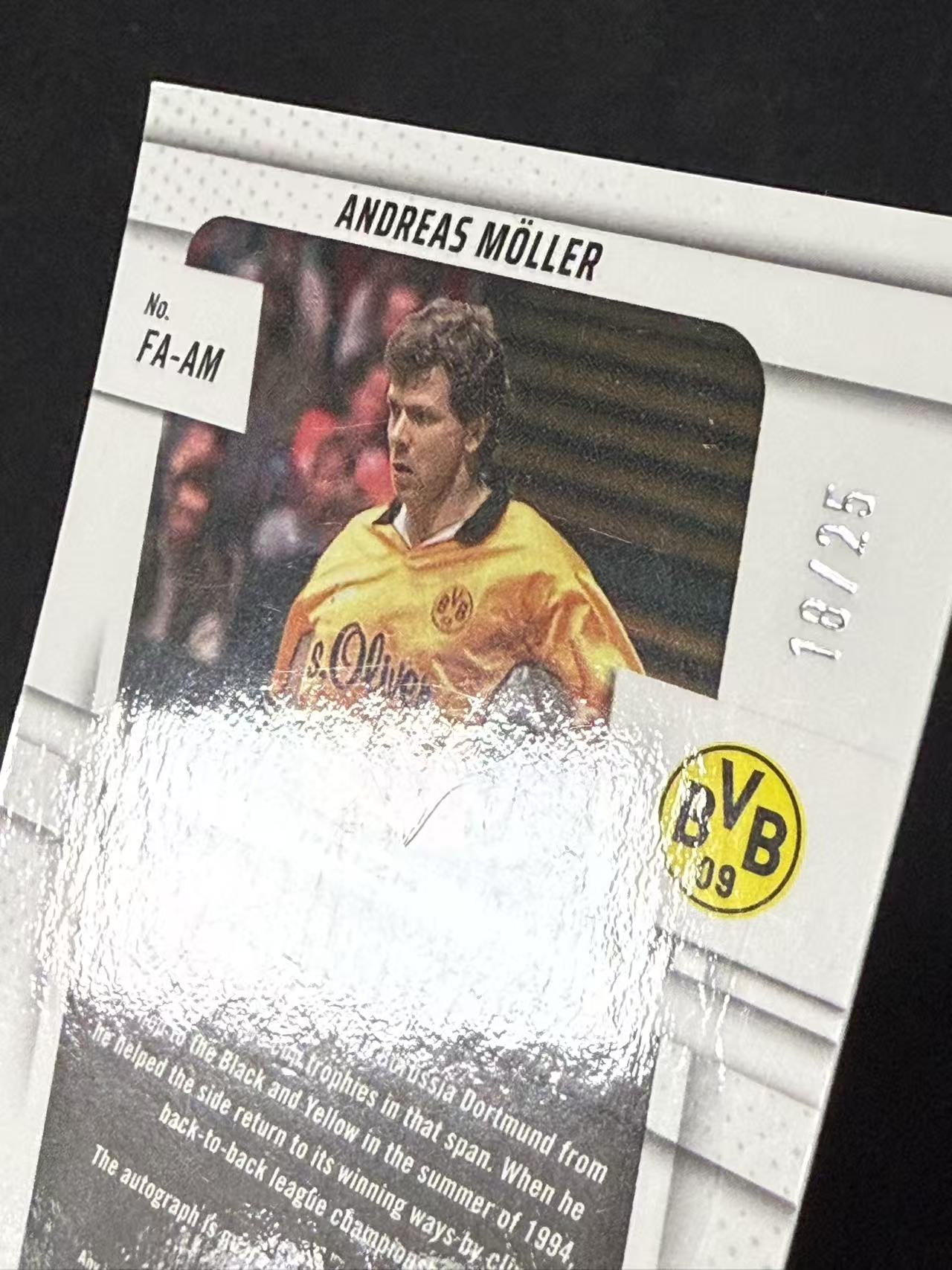 2025 Panini Prizm Andreas Moller 【林林拍卖拜仁】pz系列 世俱杯 多特蒙德 传奇名宿 安德烈斯穆勒 18/25编 mojo折 签字 瑕疵见图